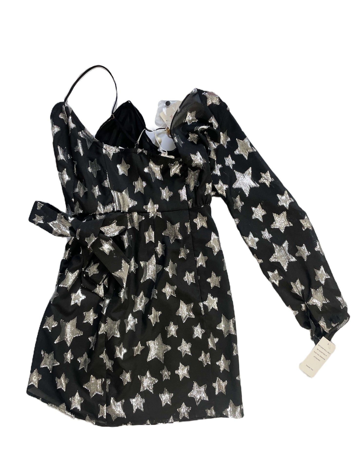New With Tags Rare For Love & Lemons Metallic Star Print Dress S image 2