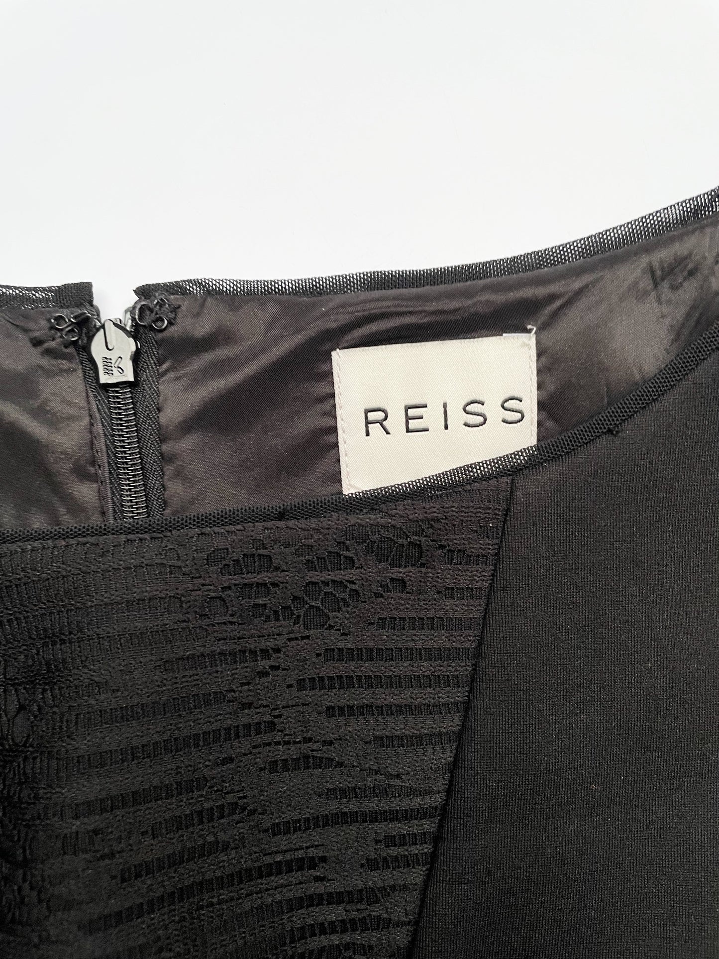 Reiss Black Fitted Dress UK 6 image 2