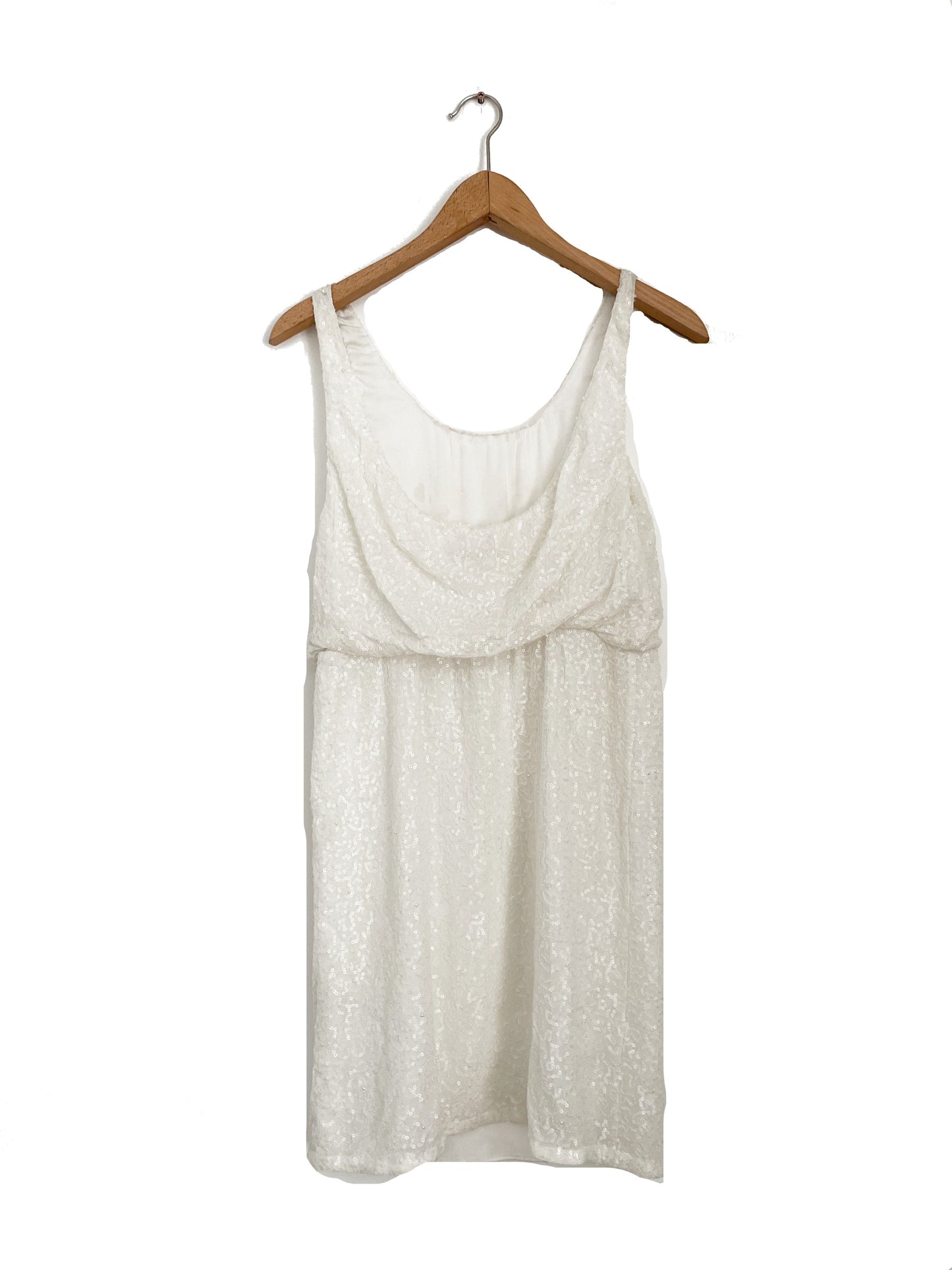 Alice + Olivia White Sequin Dress XS image 1