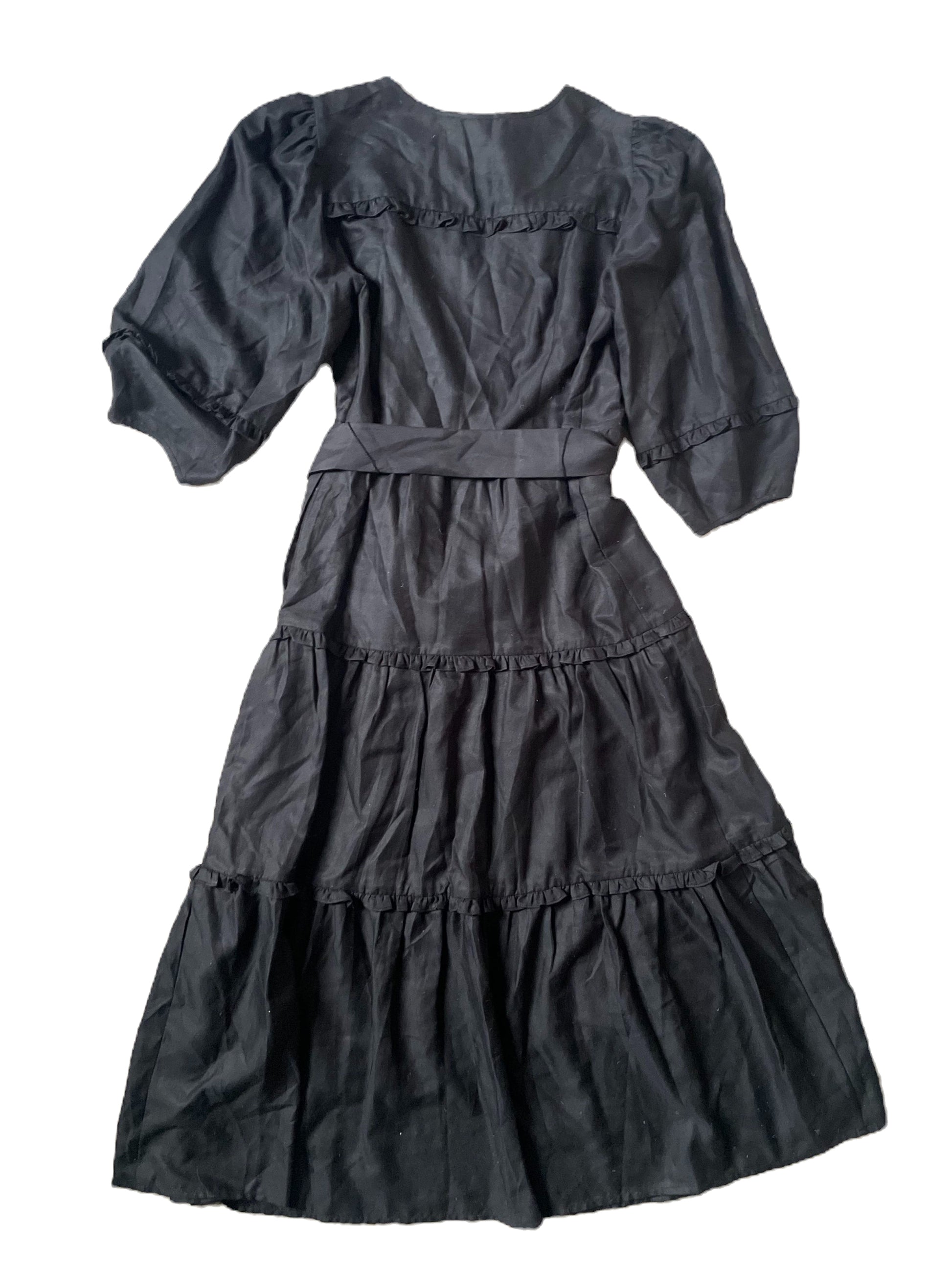 Wyse Tiered Black ;Nadine' Midi Dress S image 2