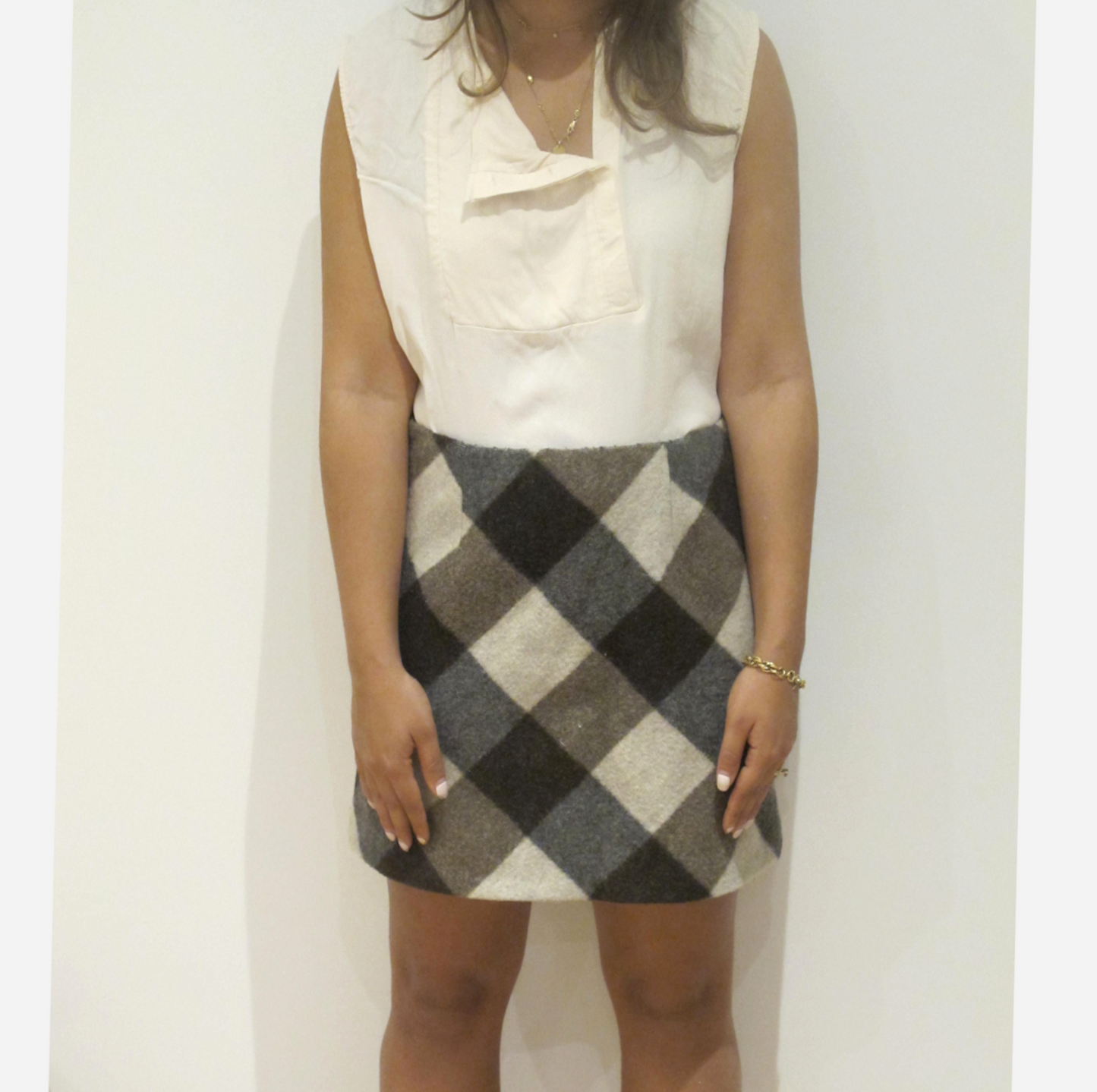Pinko Wool Mini Check Skirt UK 8 image 3