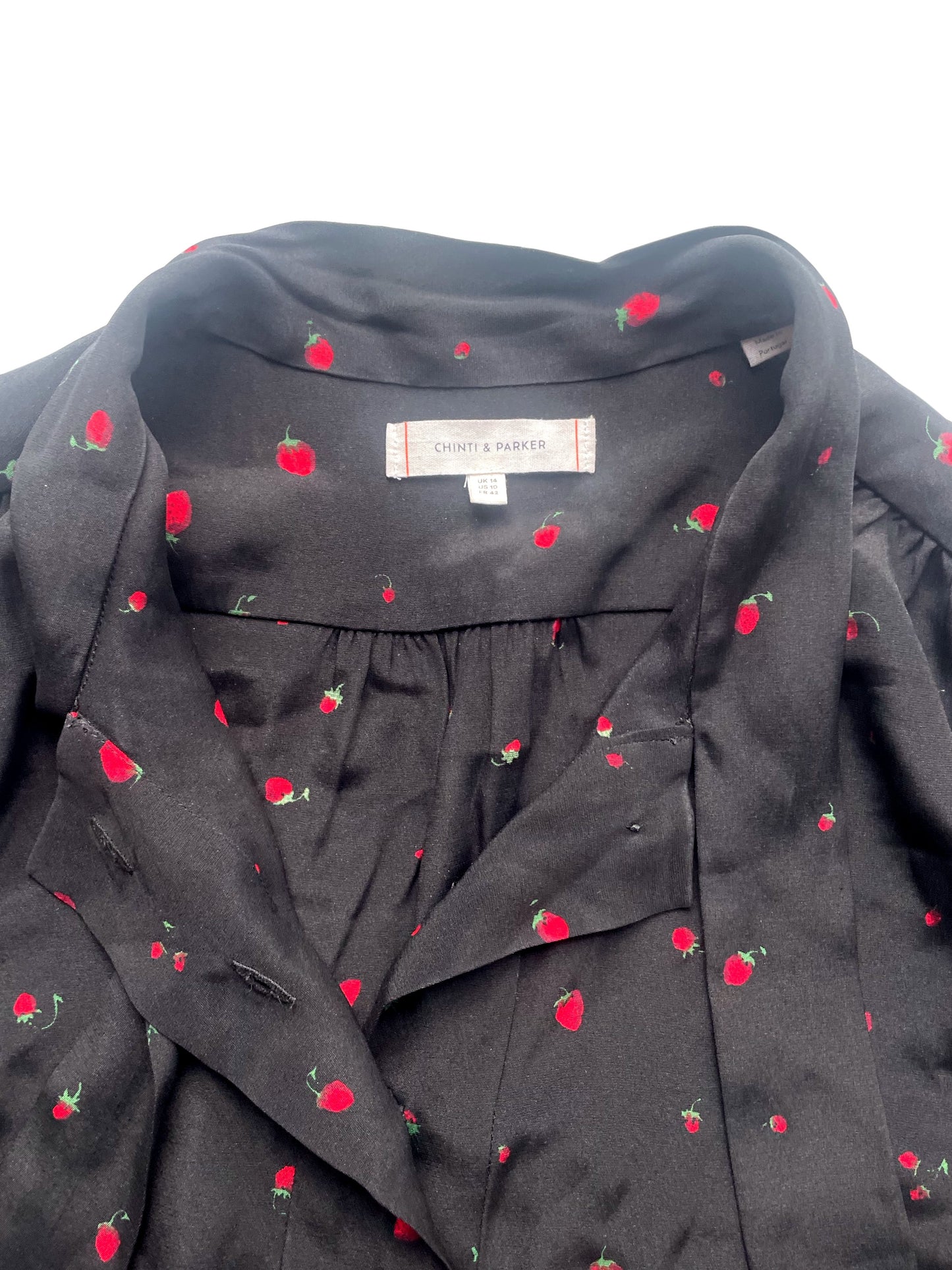 Chinti & Parker Strawberry Silk Blouse UK 14 image 4