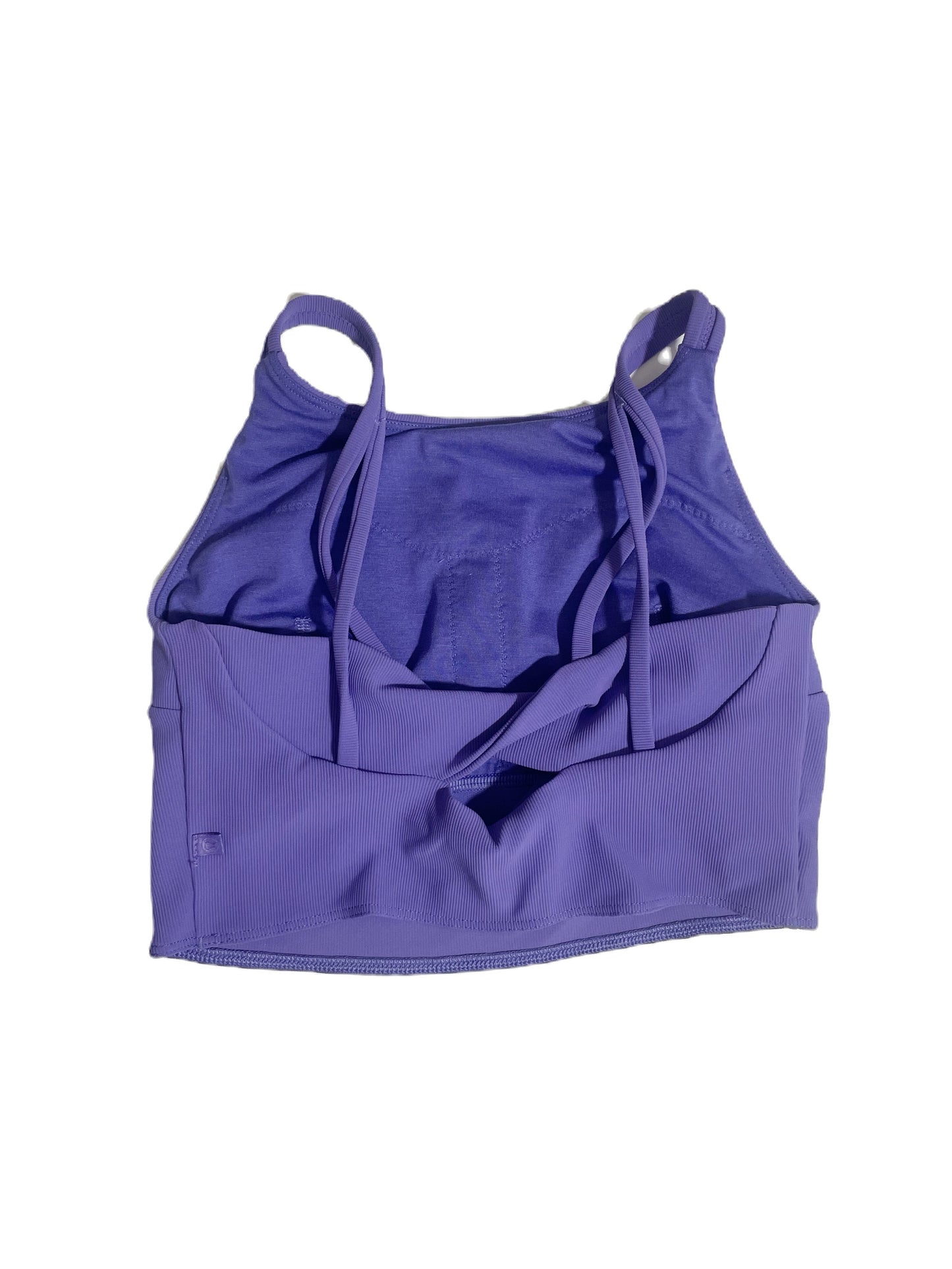 Lululemon Ribbed Purple Cropped Sports Top UK 10 image 1
