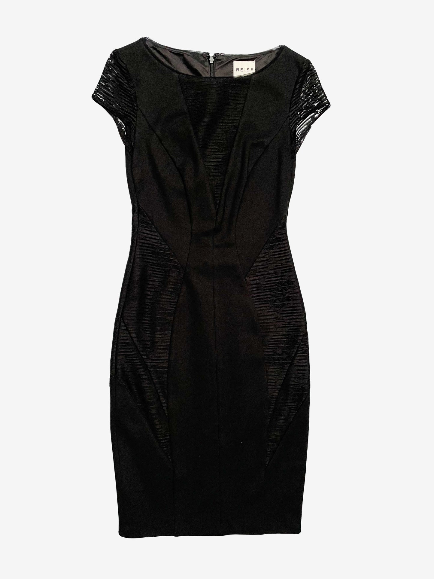 Reiss Black Fitted Dress UK 6 image 0