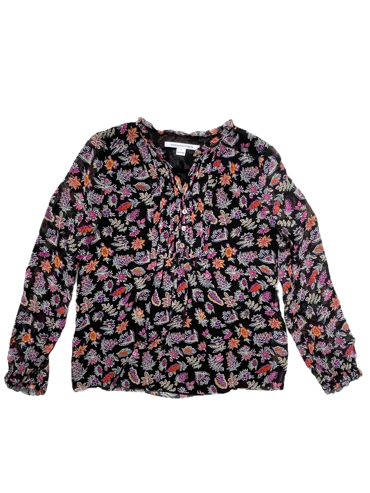 Diane Von Furstenberg Print Blouse XS image 0