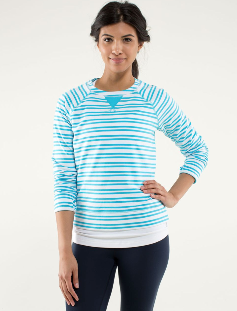 Lululemon Blue Striped Jumper S image 0