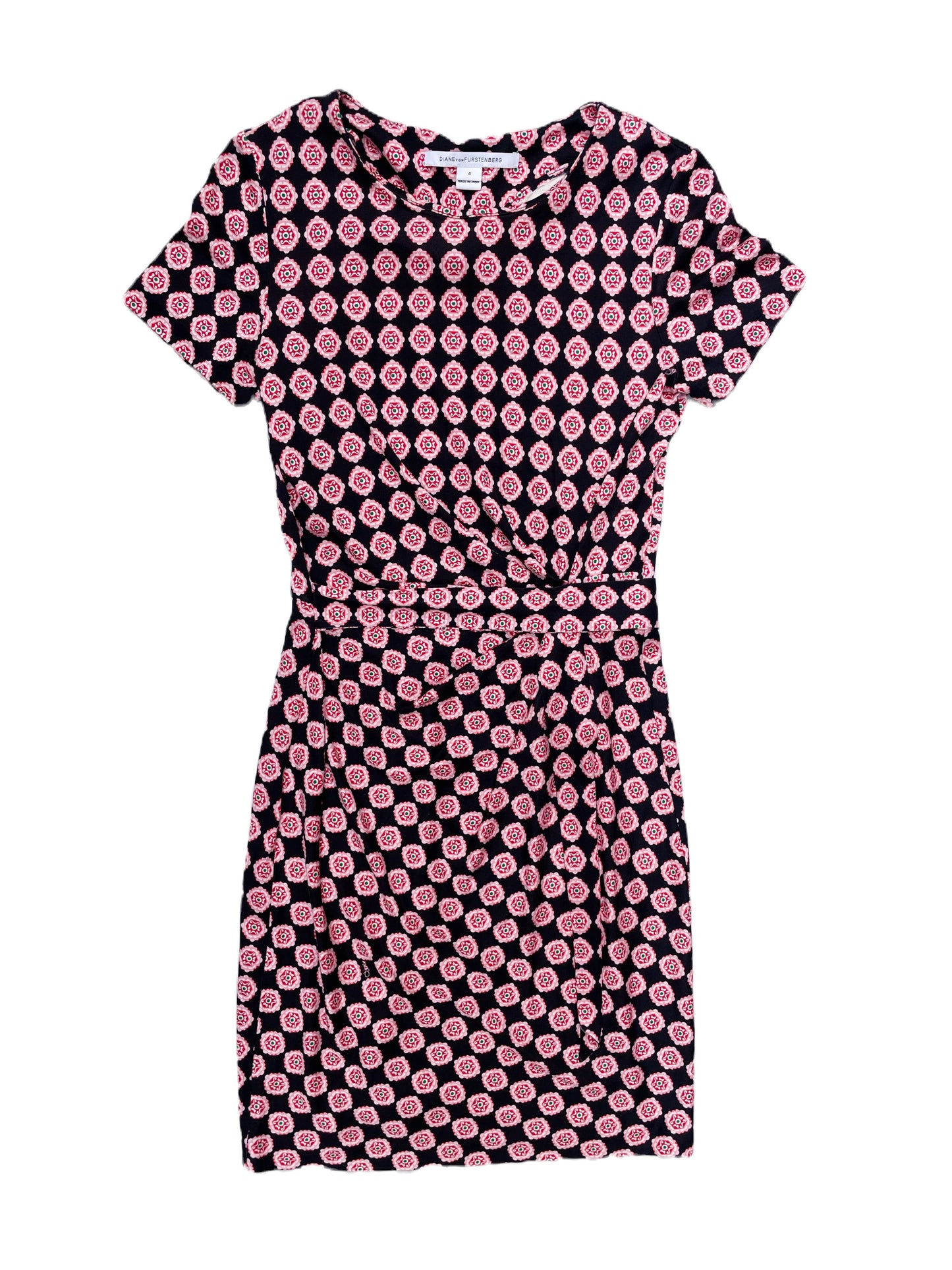 Diane Von Furstenberg Silk Print Dress UK 8 image 0