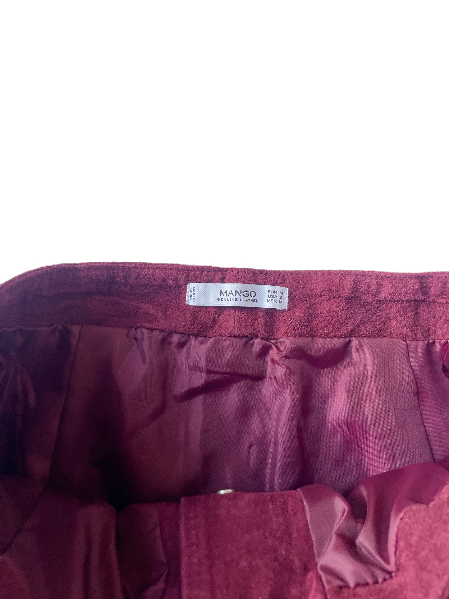 Mango Berry Suede Skirt M image 2