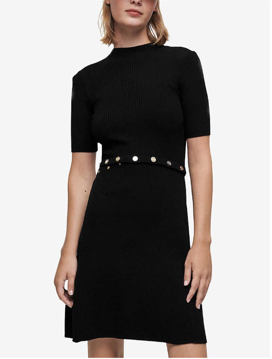 Maje Rosalie Button Knit Dress UK 10 image 0