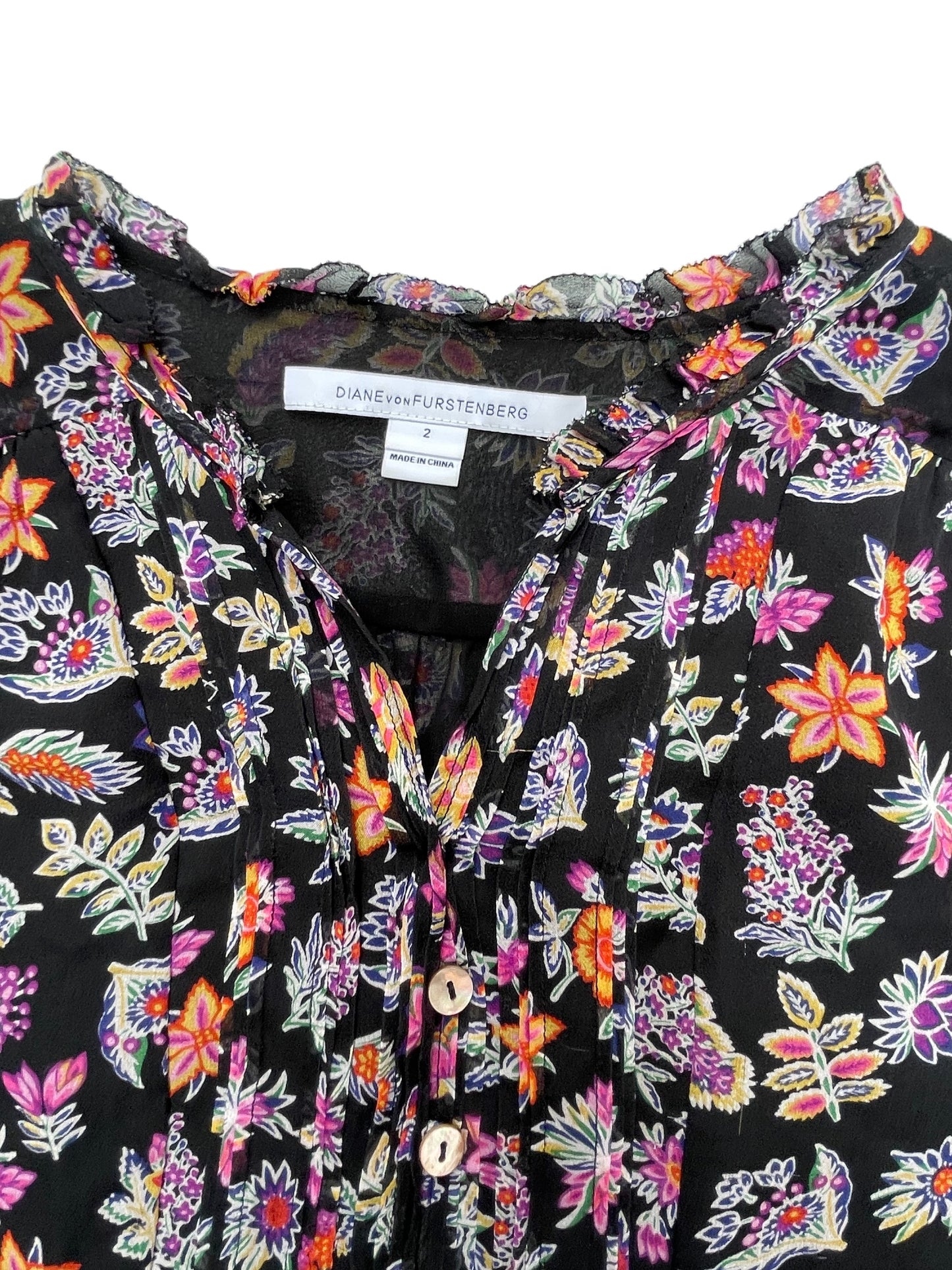 Diane Von Furstenberg Print Blouse XS image 3