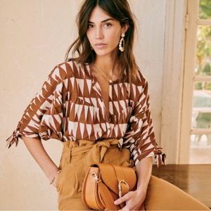 New With Tags Sézane Print Shirt UK 8 image 1