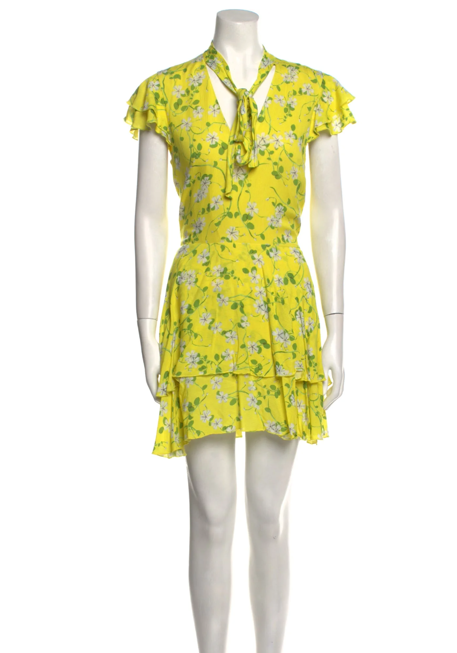 Alice+Olivia Yellow Print Dress S image 1
