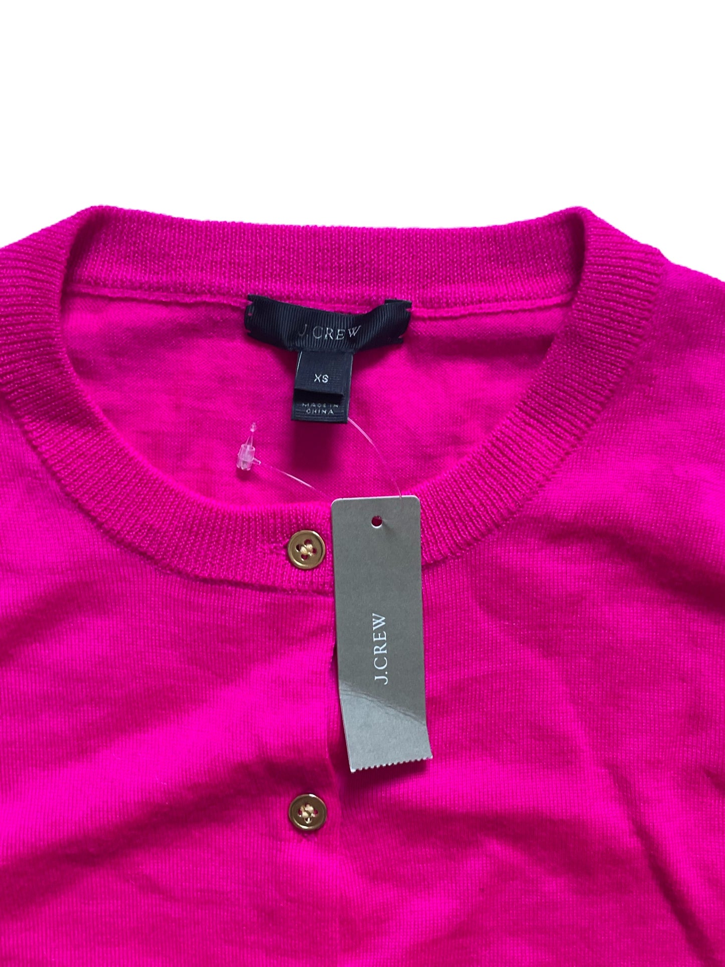New With Tags J.Crew Fuschia Wool Cardigan XS image 2