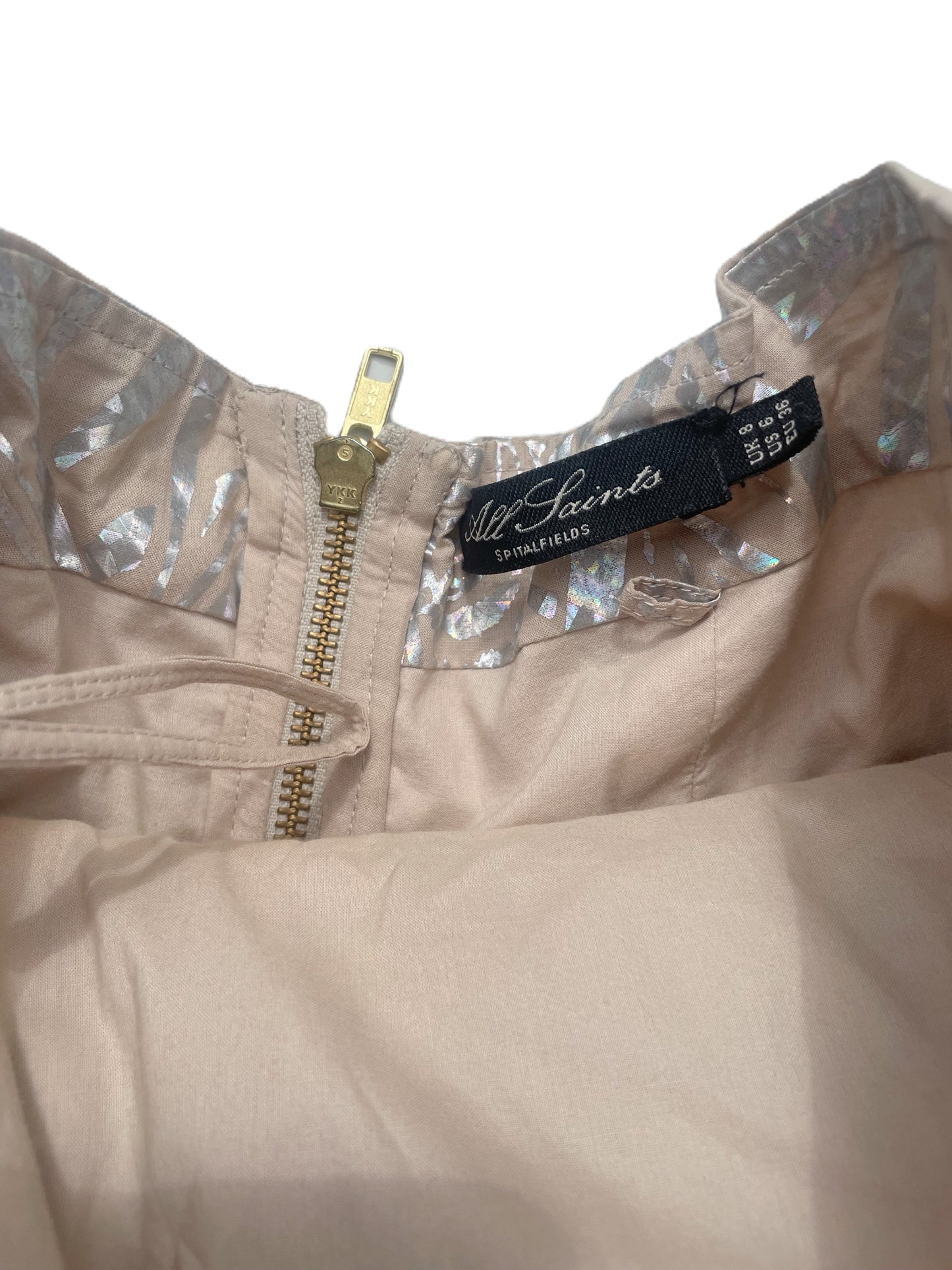 All Saints Metallic Cotton Dress UK 8 image 2