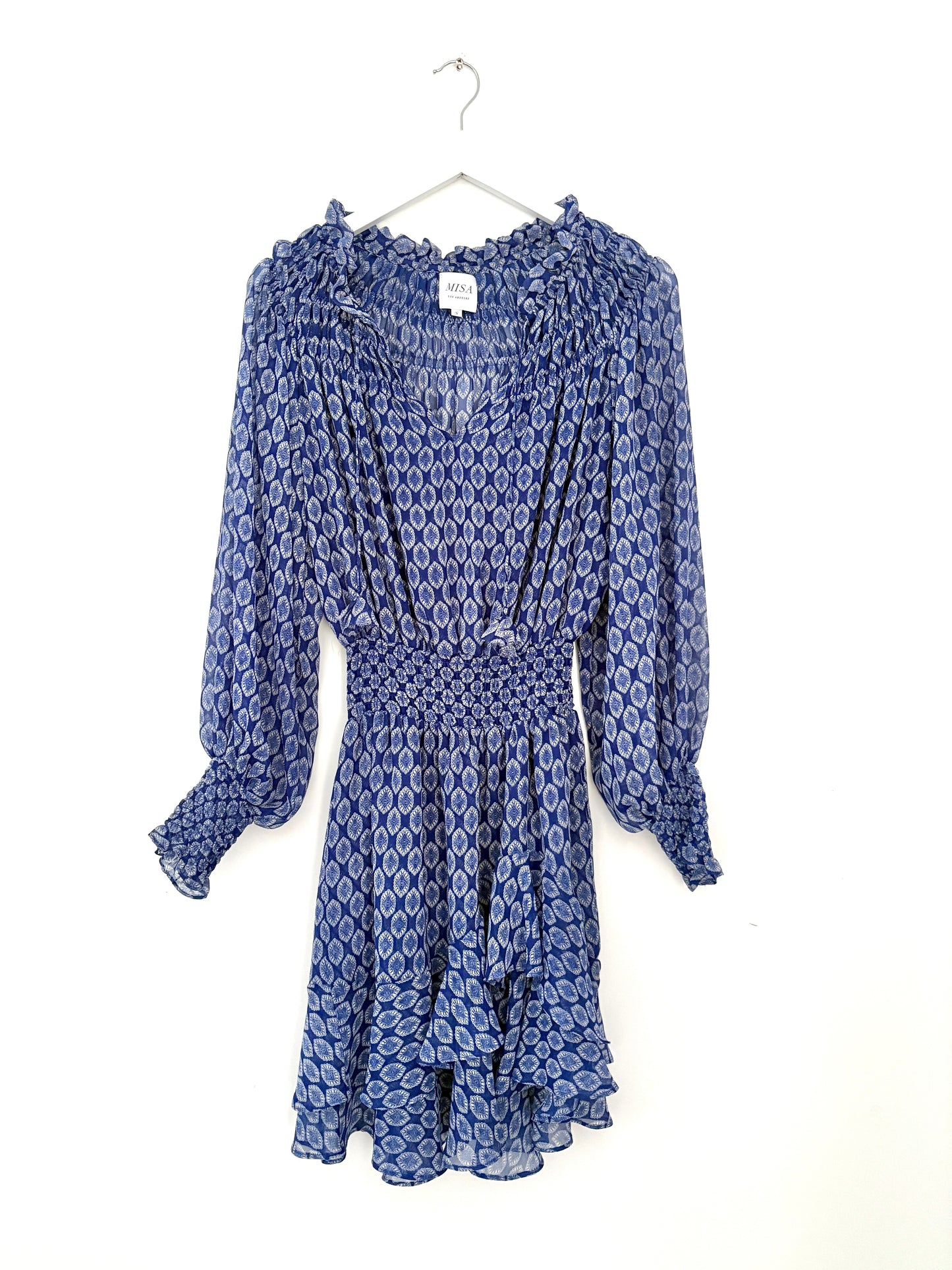Misa Blue Print Dress S