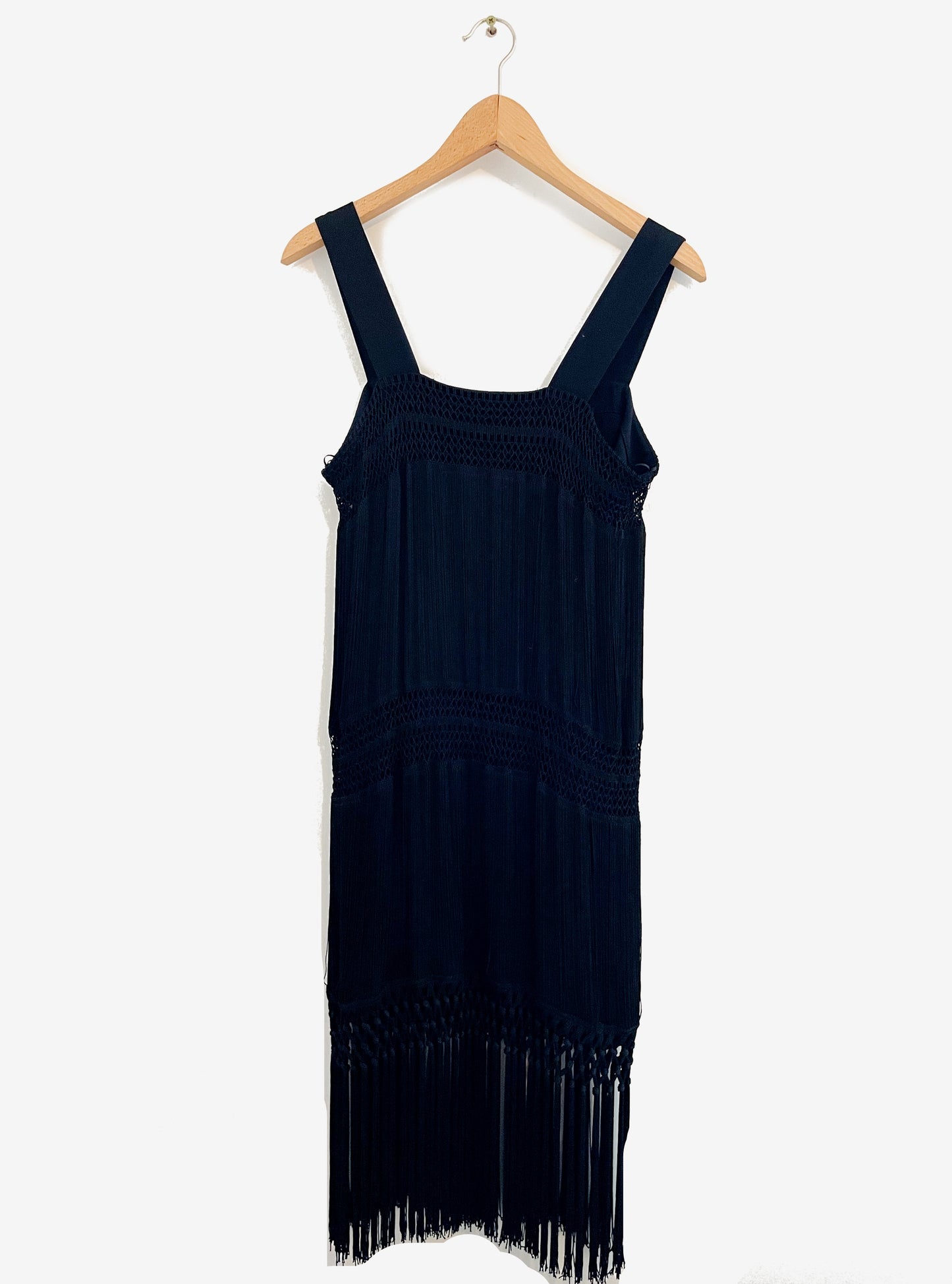 Moschino Black Fringe Dress UK 12 image 1