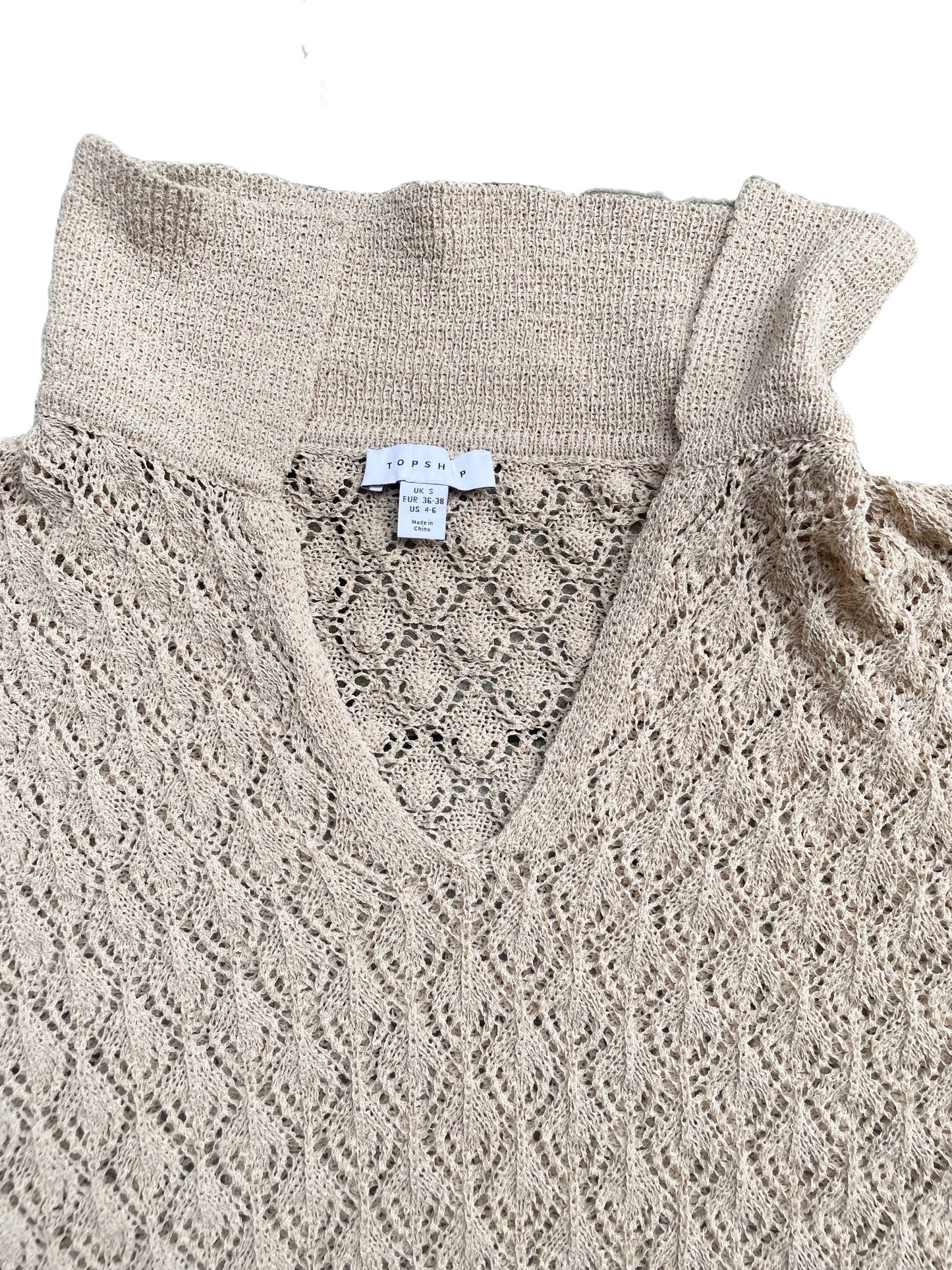 Topshop Beige Crochet Dress UK 10 image 2