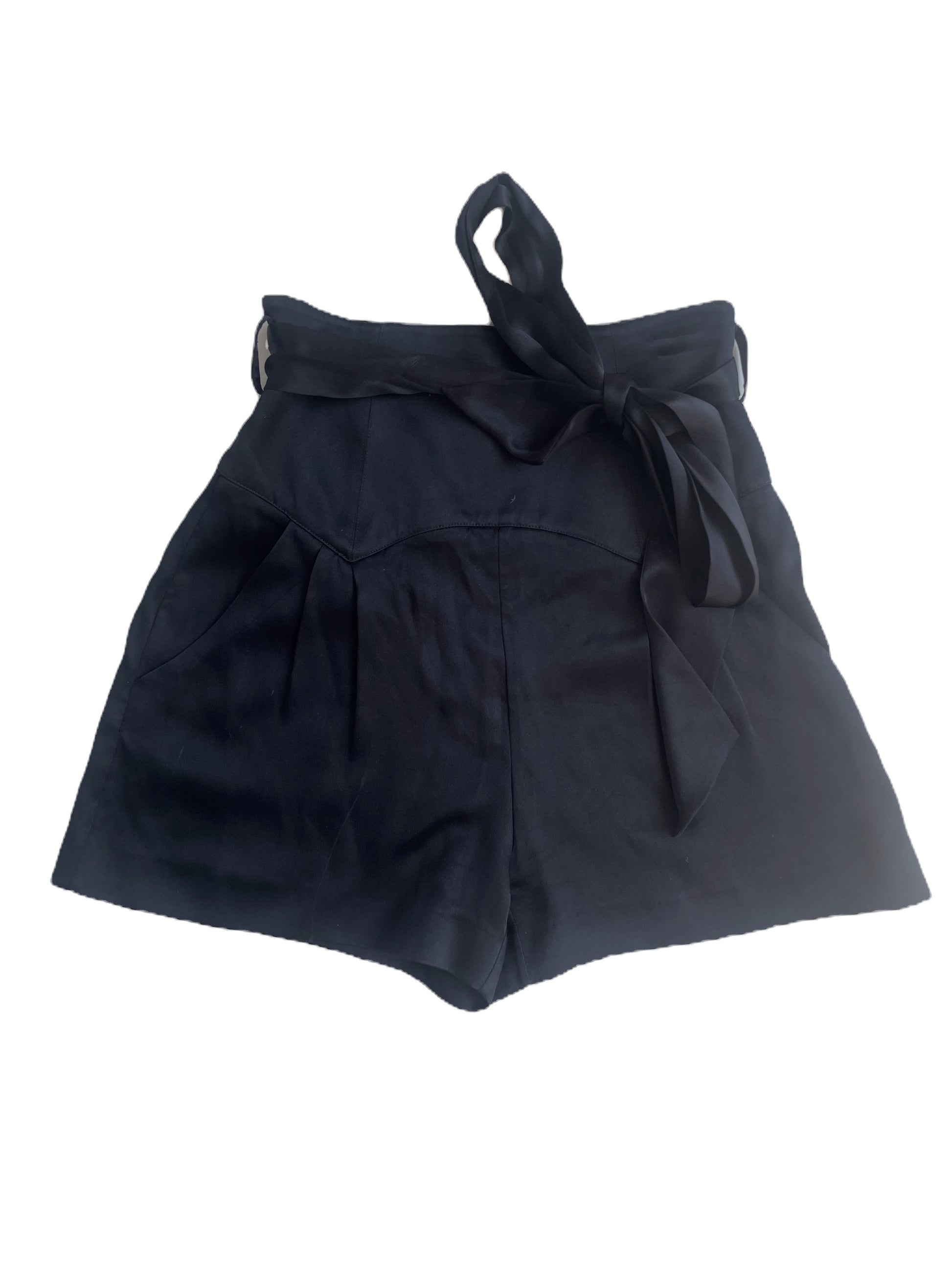 Temperley Black Satin Shorts UK 6 image 0