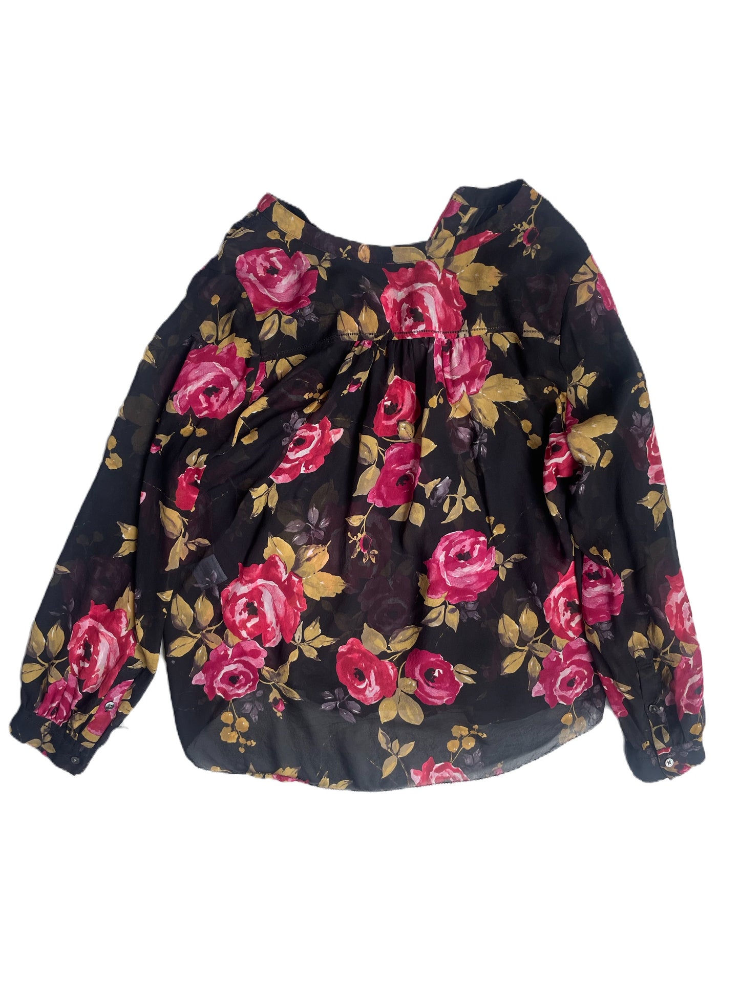 Joie Silk Rose Print Blouse S image 1