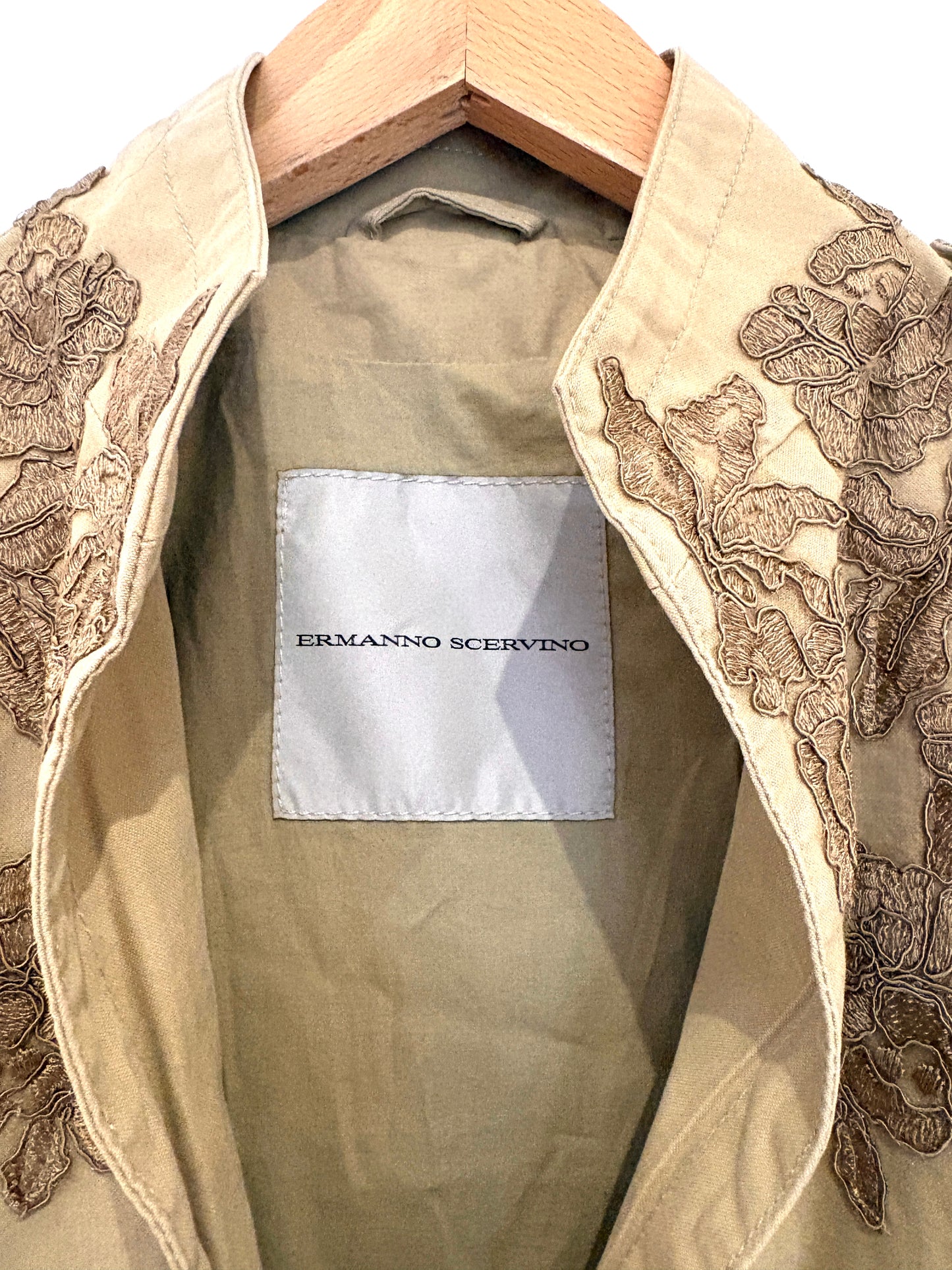 Ermanno Scervino Khaki Embroidered Jacket UK 8