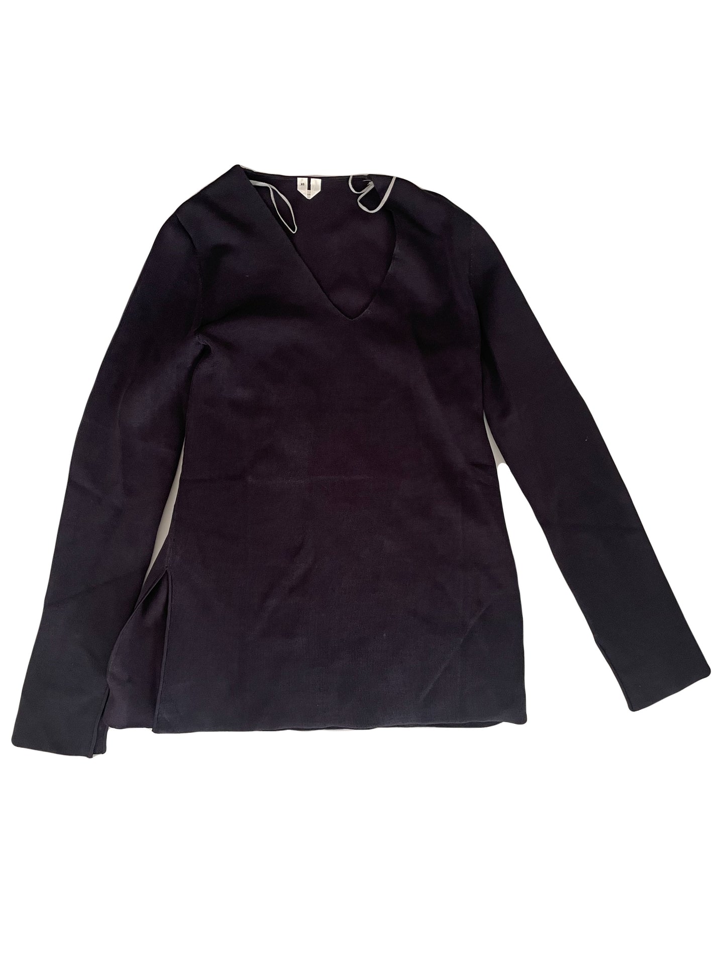 Arket Navy V-Neck Top XS image 0