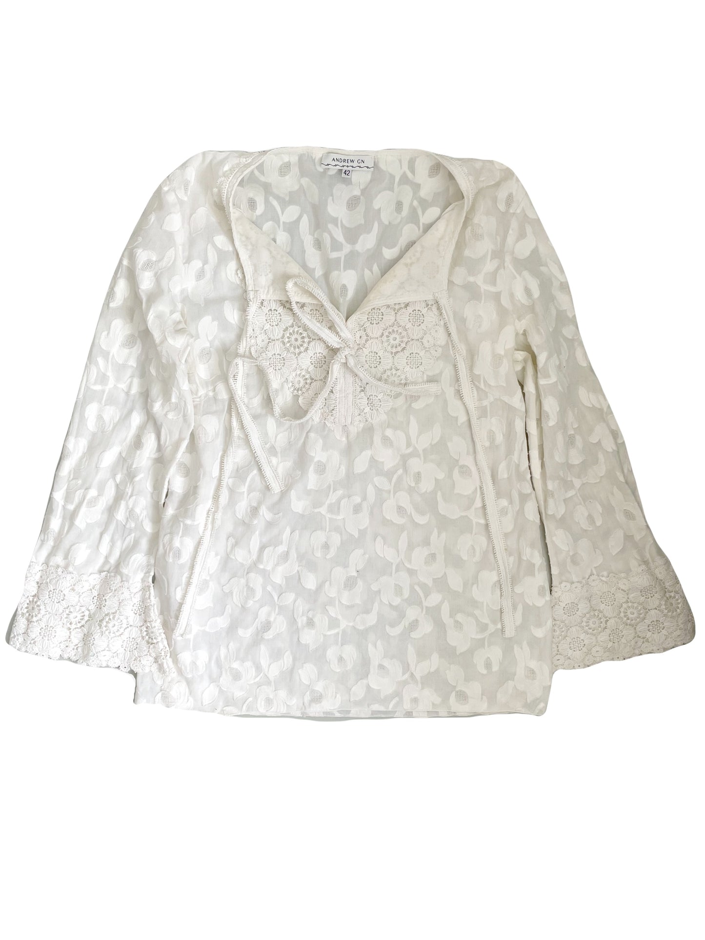 Andrew GN Cotton Blouse UK 14 image 0