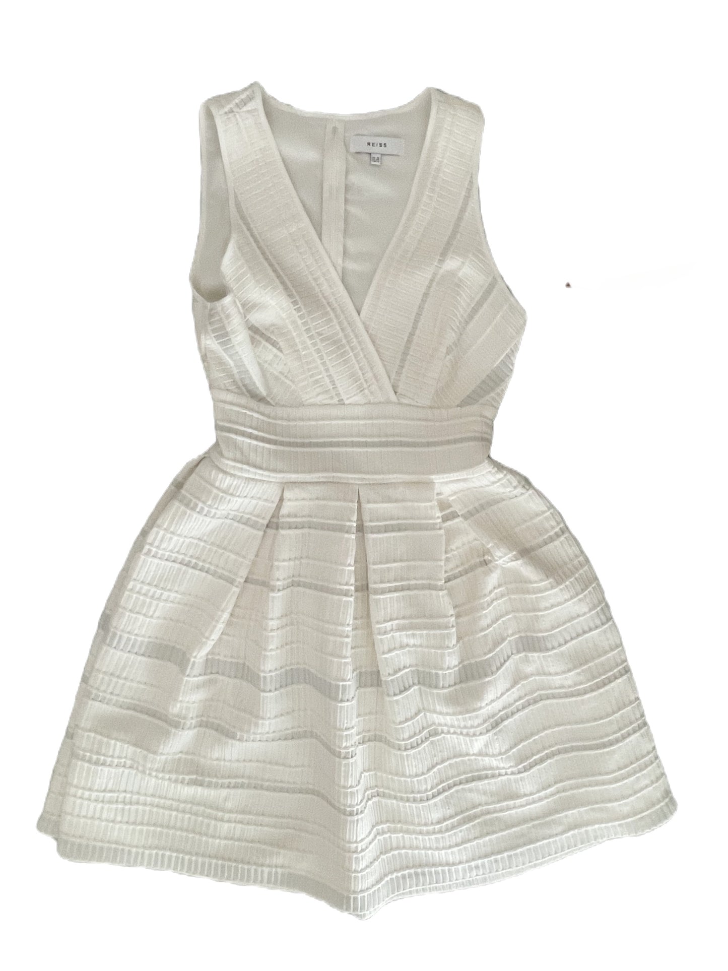 Reiss Maddox White Textured Dress UK 10 image 0