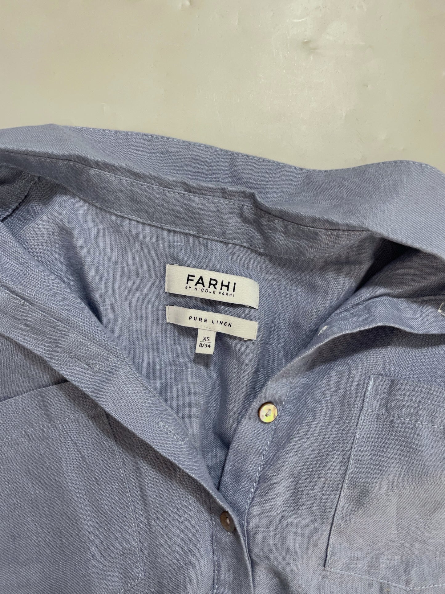 Farhi by Nicole Farhi Blue Linen Shirt XS image 2