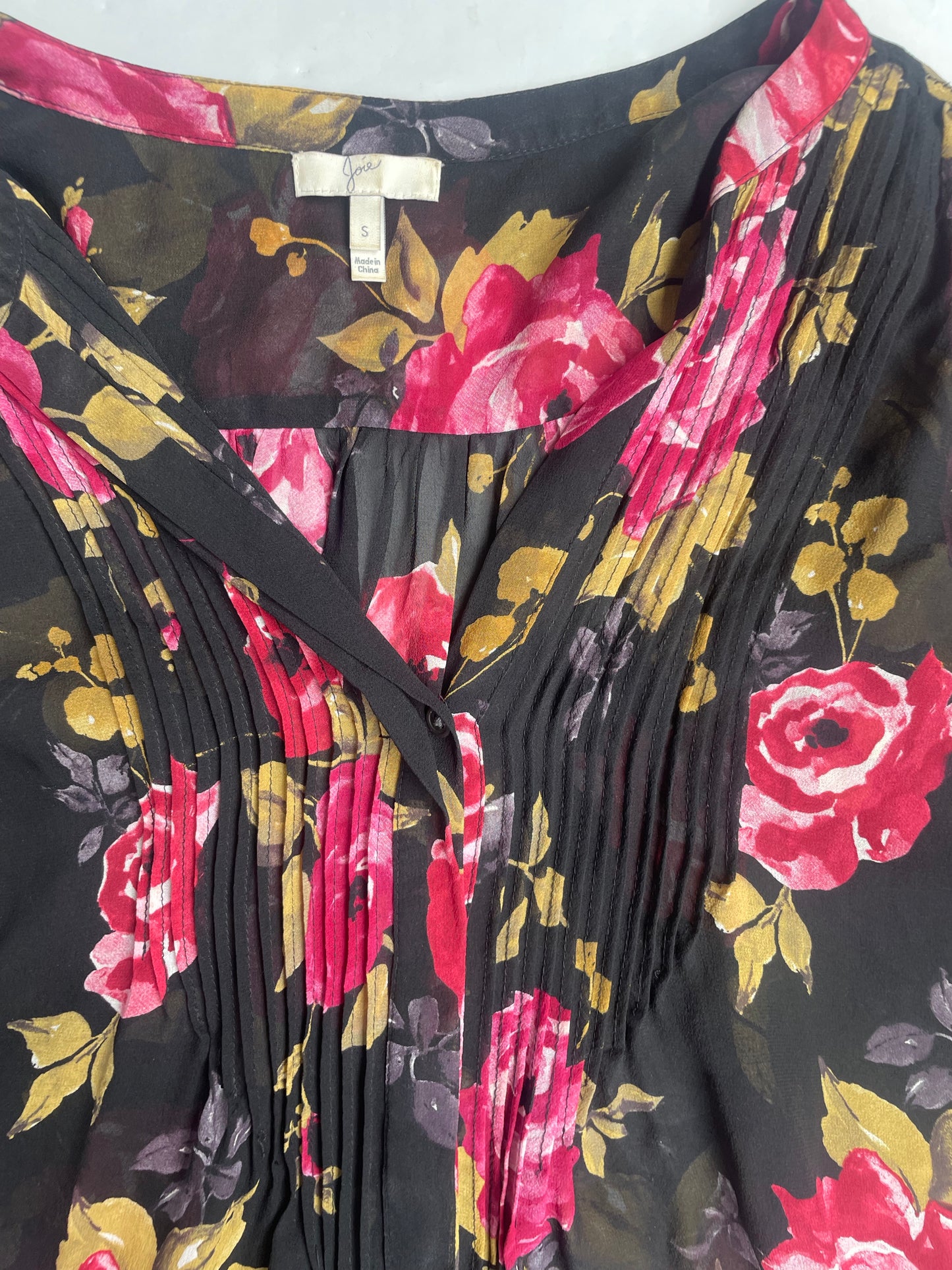 Joie Silk Rose Print Blouse S image 3