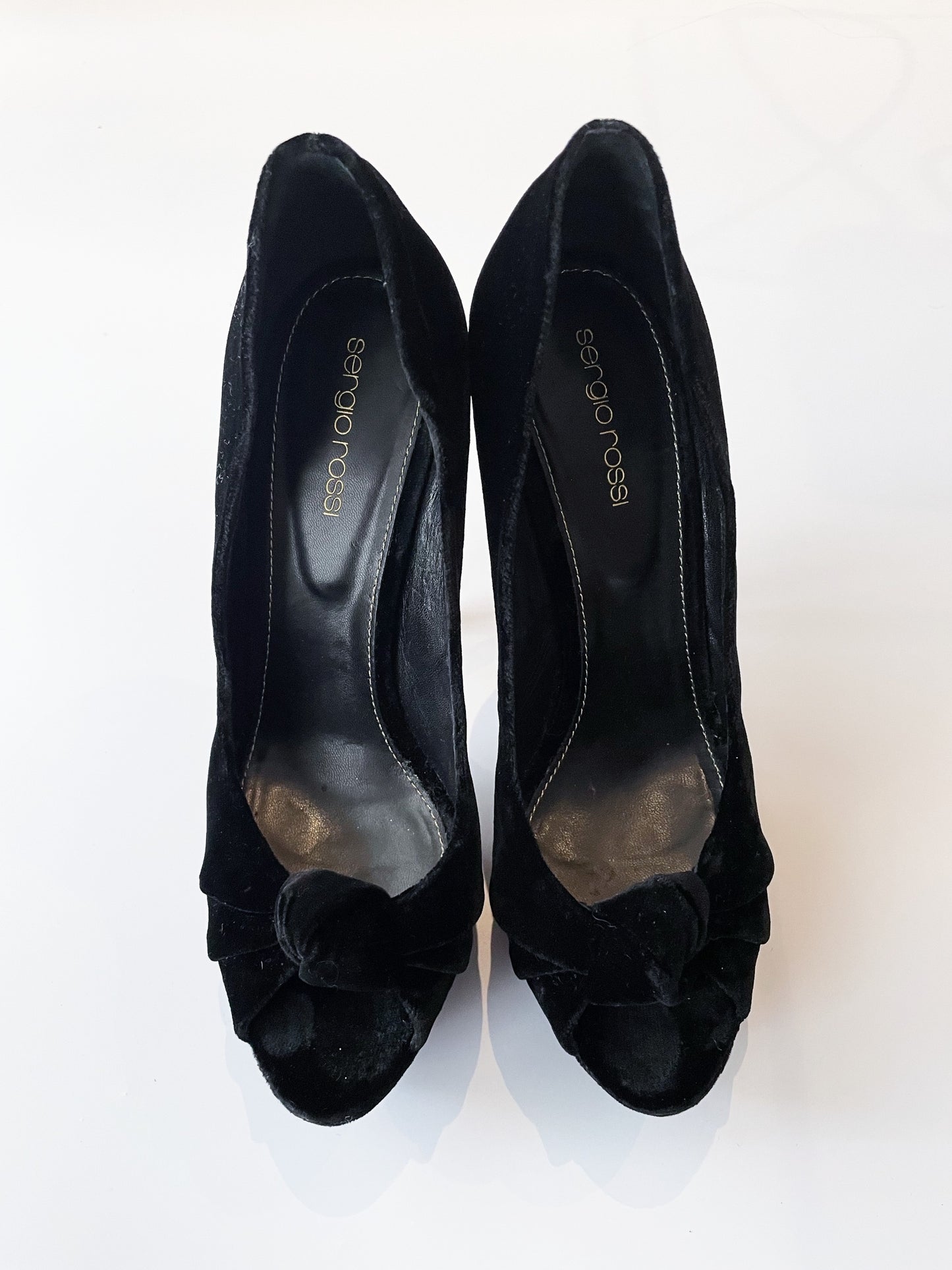 Sergio Rossi Black Velvet Heels UK 5 image 0