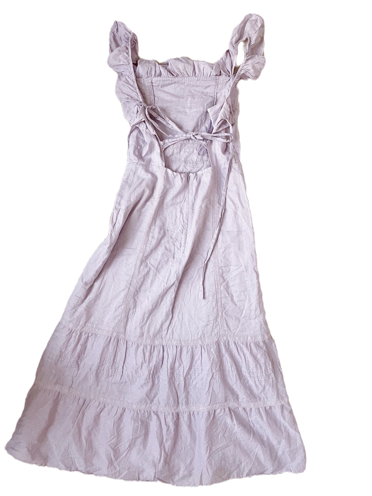Reformation Tide Lace-Trimmed Ruffled Organic Cotton-Voile Midi Dress UK 10 image 3