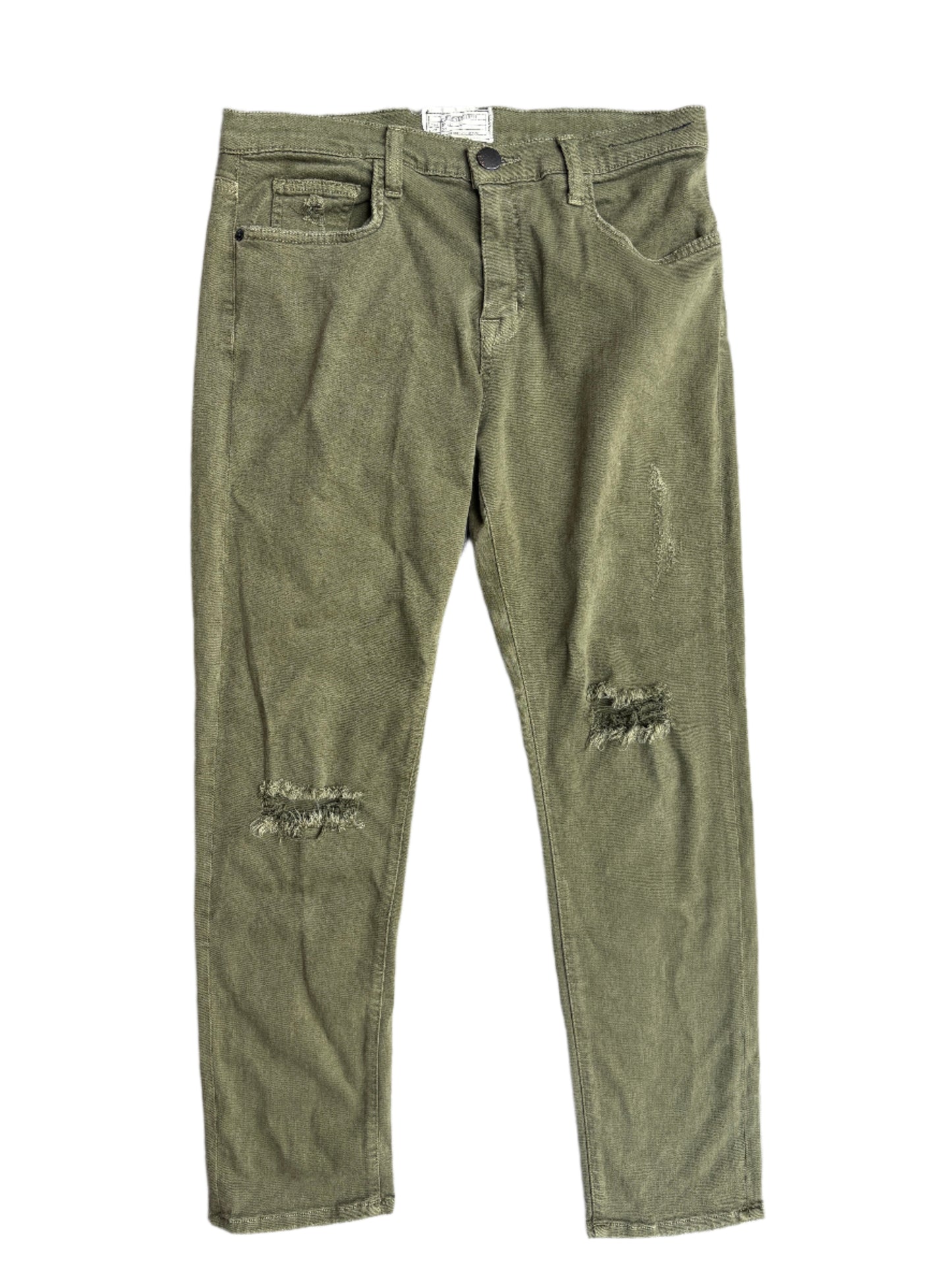 Current Elliott The Fling Ripped Jeans Green