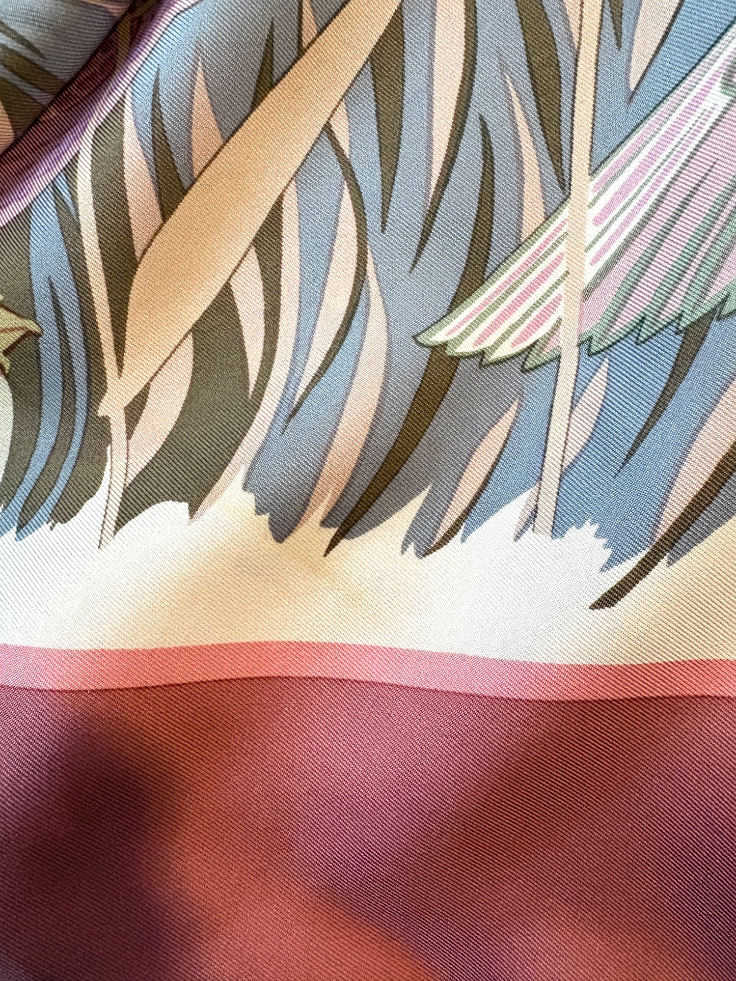 Hermès Silk Twill Foulard Cols Verts Vintage Scarf