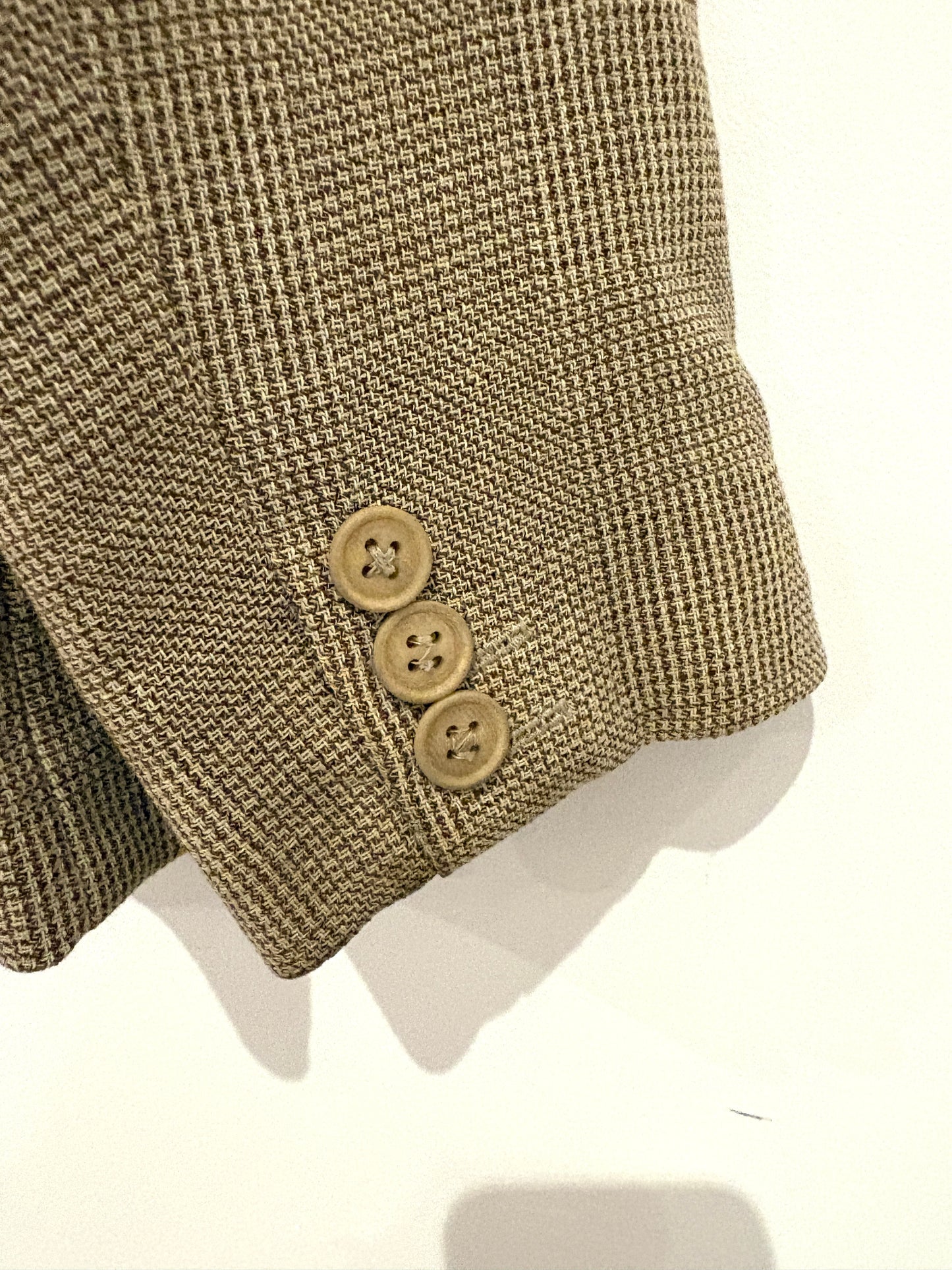 Max Mara Vintage Beige Houndstooth Blazer UK 12