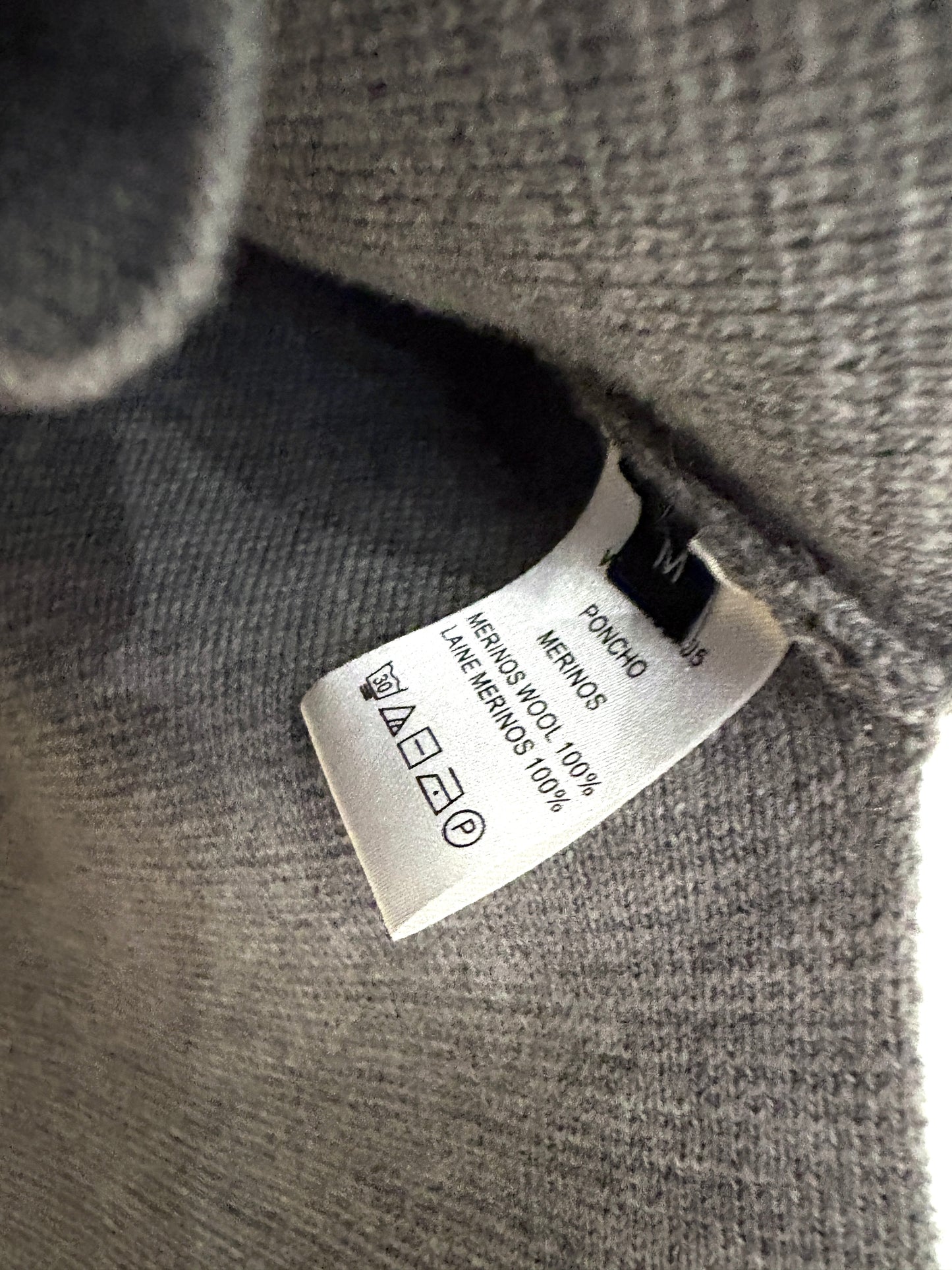 Joseph Merino Wool Grey Knitted Poncho M