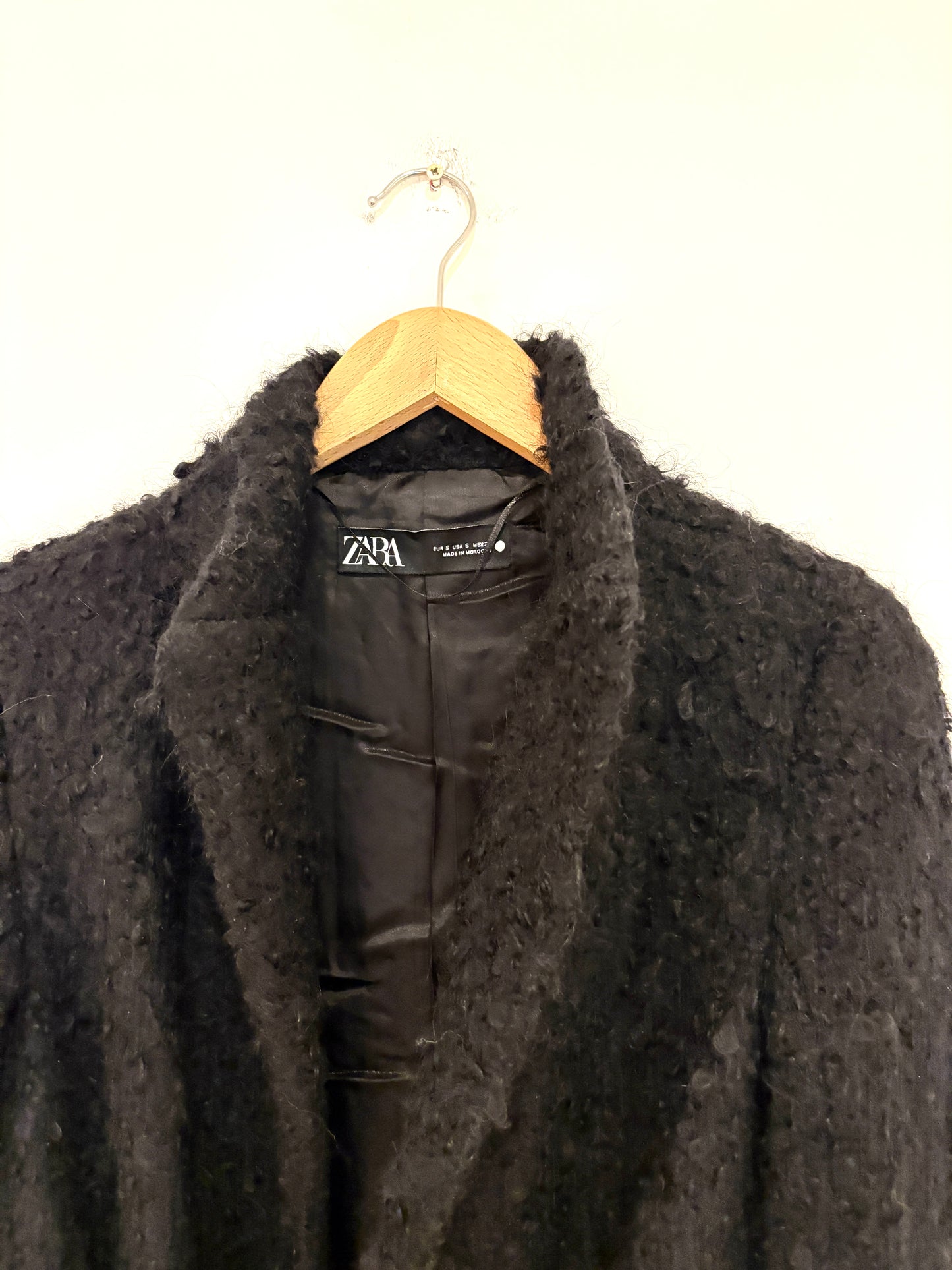 Zara Boucle Belted Coat S