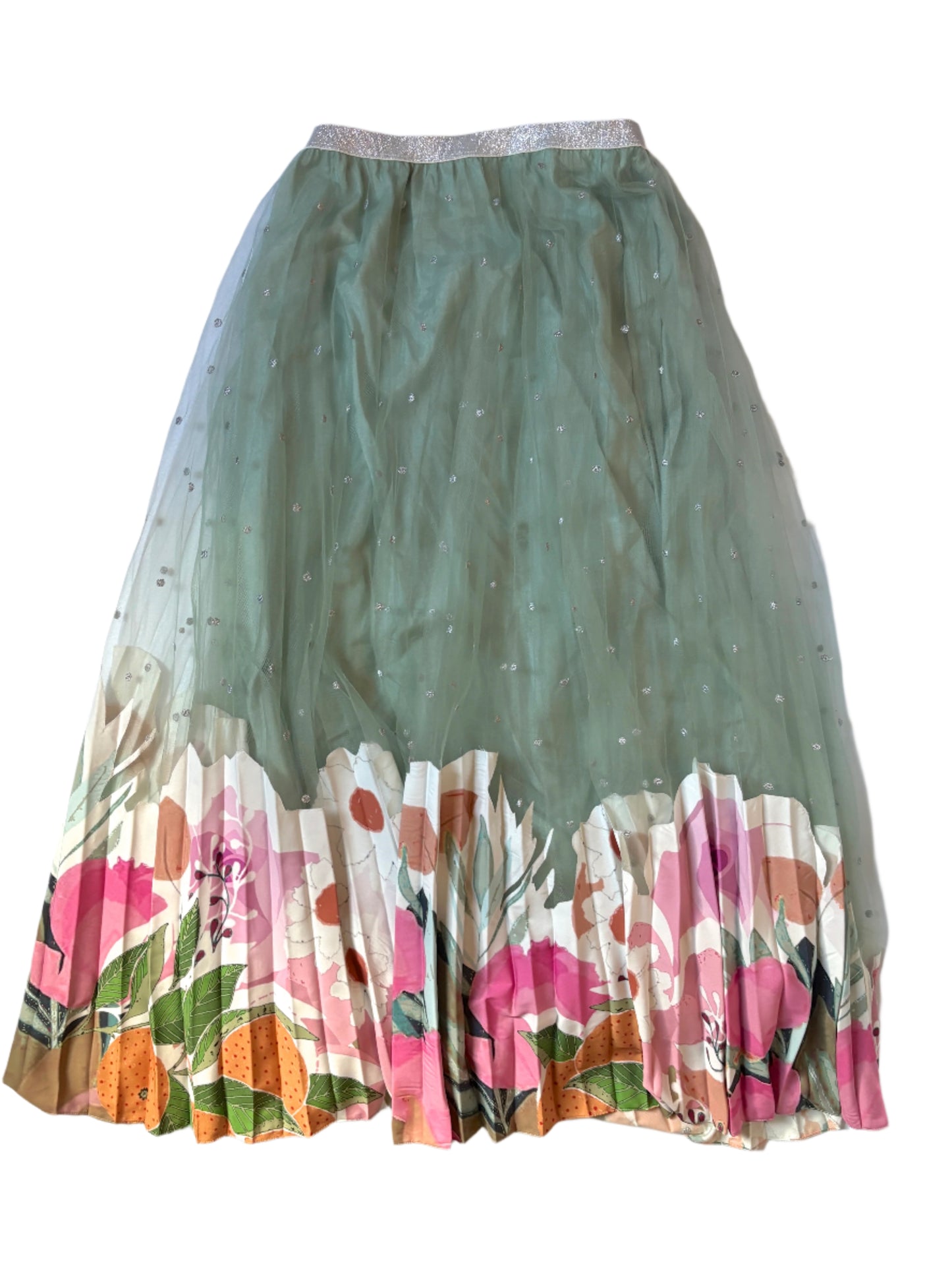 Geisha Design Print Floral Skirt