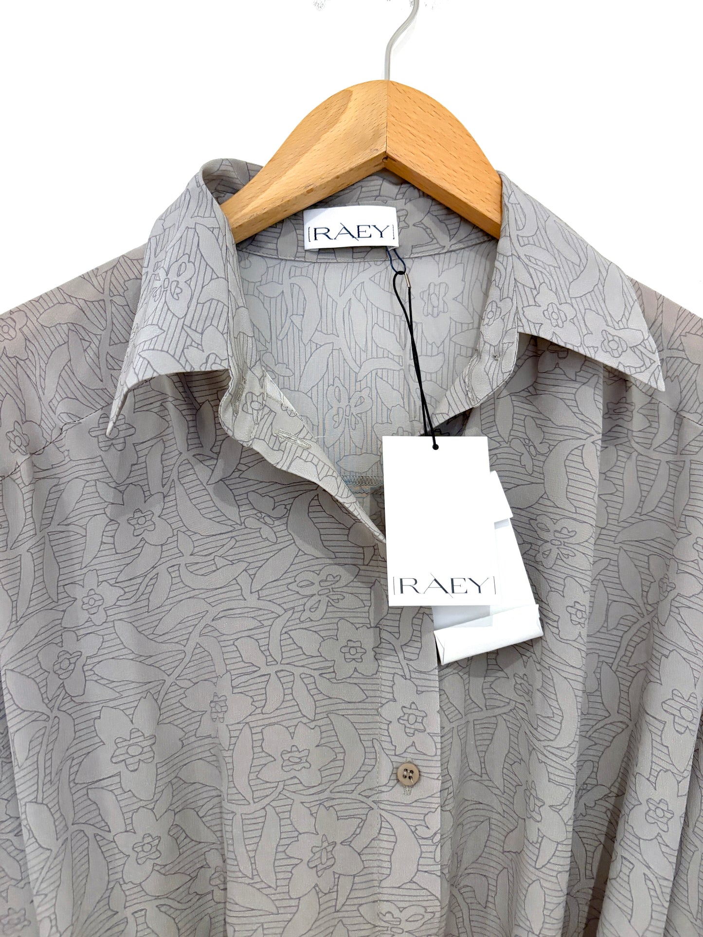 New With Tags Raey Silk Grey Long Day Dress UK 6