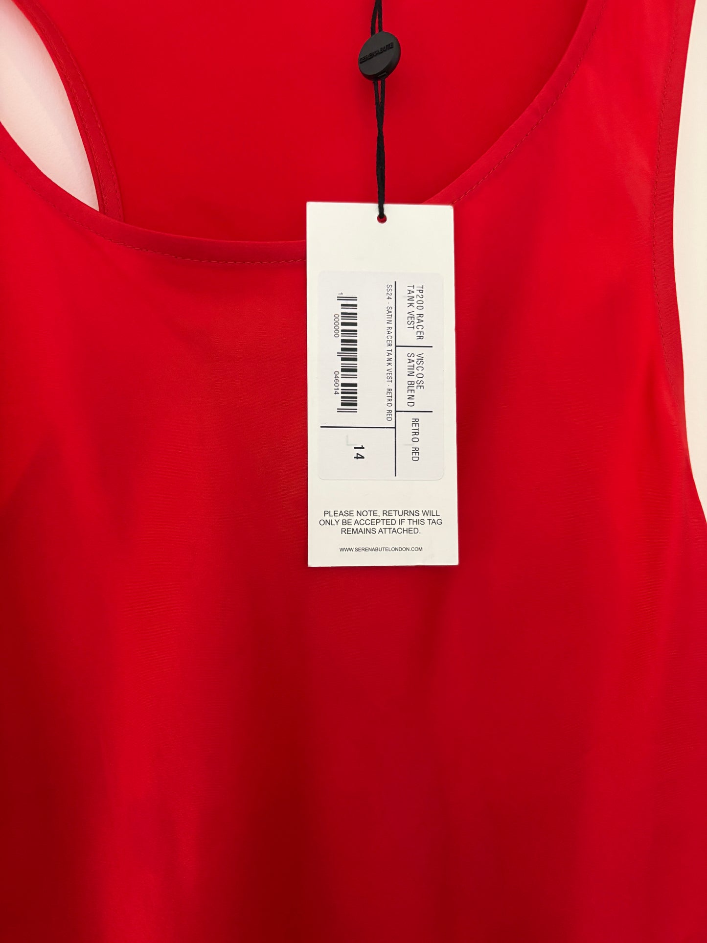 New with Tags Serena Bute Red Racer Tank UK 14
