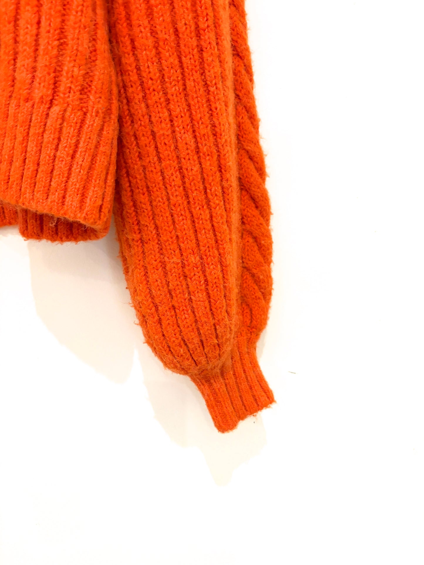 Kitri Orange Cable Knit Cardigan M