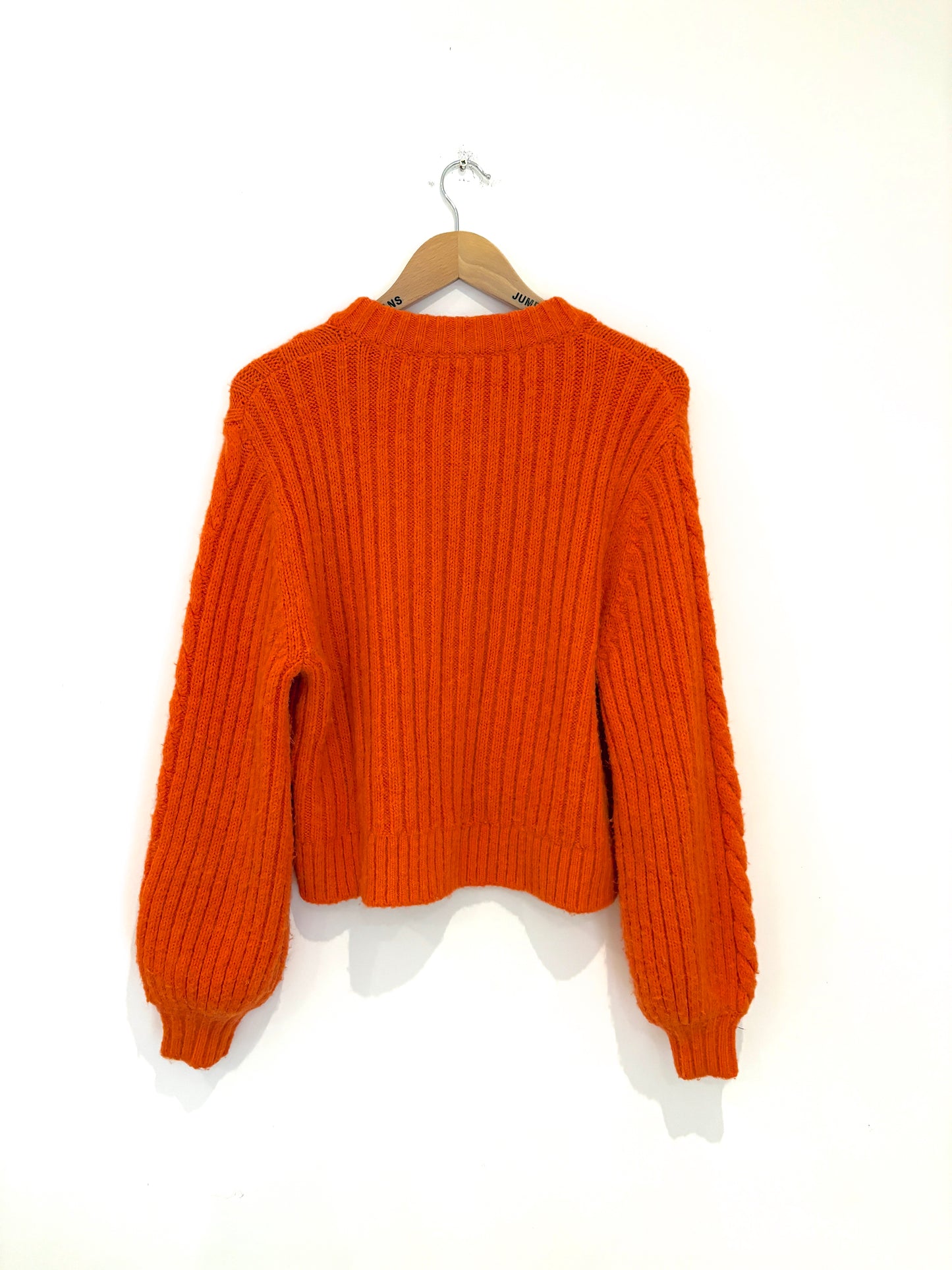 Kitri Orange Cable Knit Cardigan M