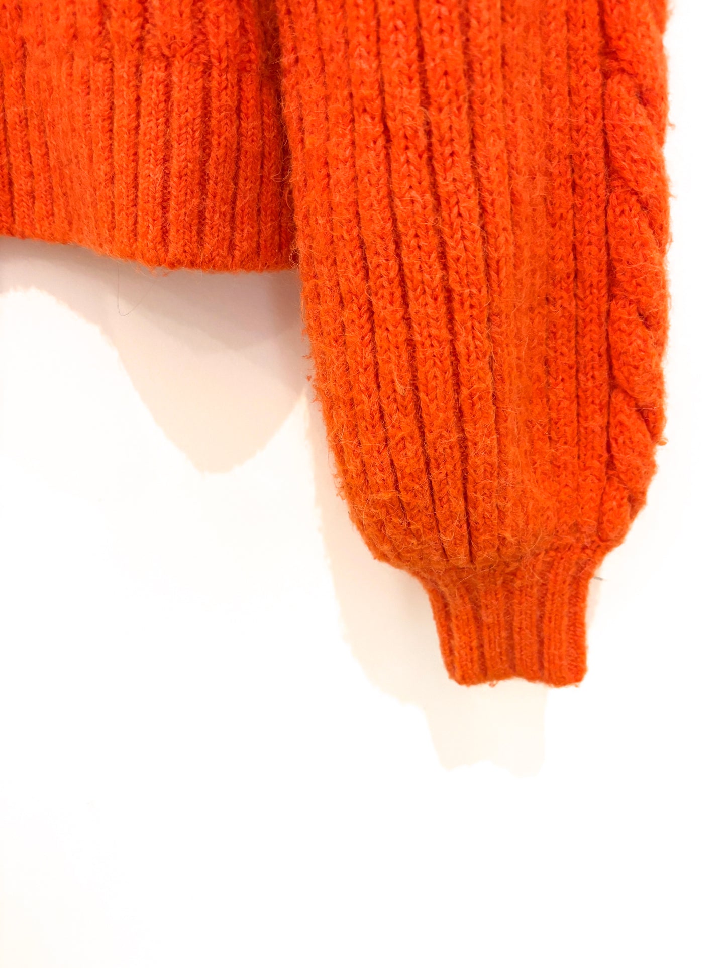 Kitri Orange Cable Knit Cardigan M