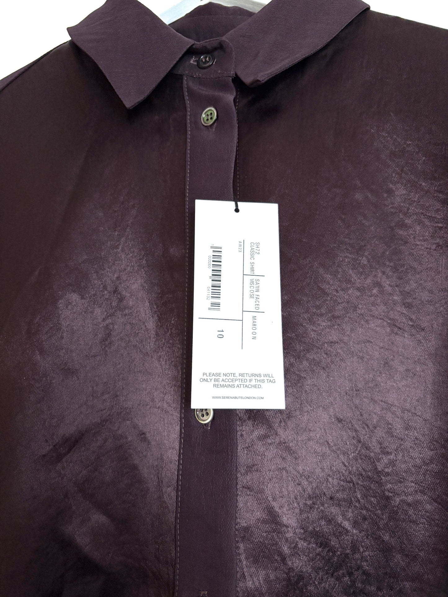New with Tags Serena Bute Classic Aubergine Shirt UK 10
