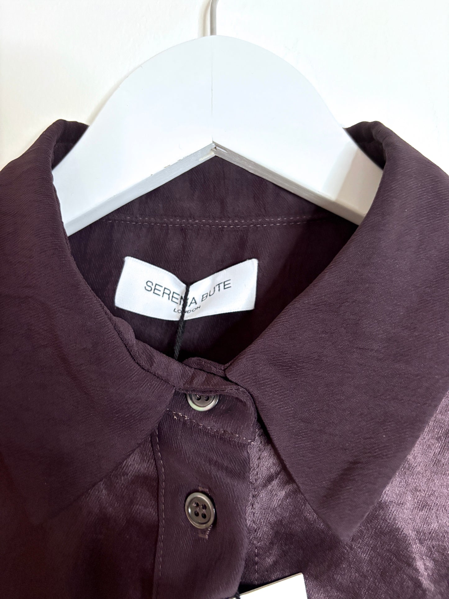 New with Tags Serena Bute Classic Aubergine Shirt UK 10