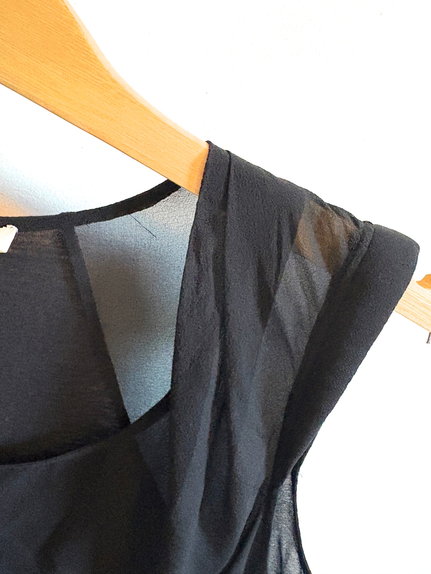 Helmut Lang Black Sheer Drape Top M