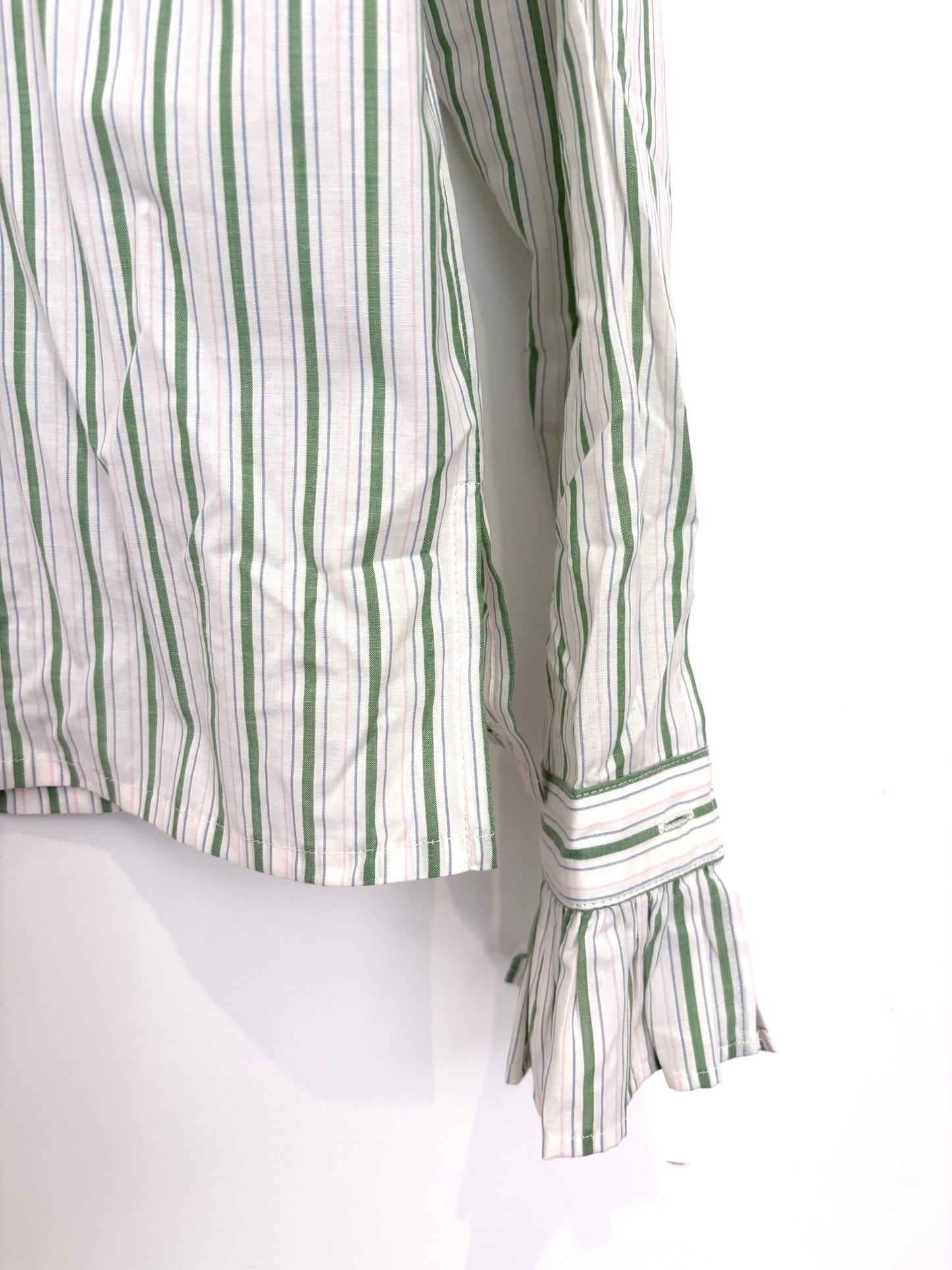 Maria De La Orden Cotton & Silk Striped Blouse UK 10