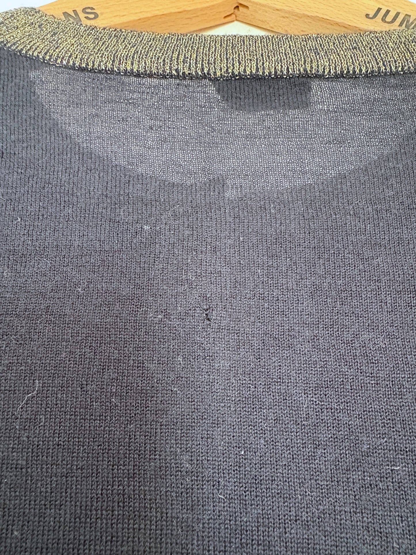 Joseph Navy & Gold Cashmere Cardigan M