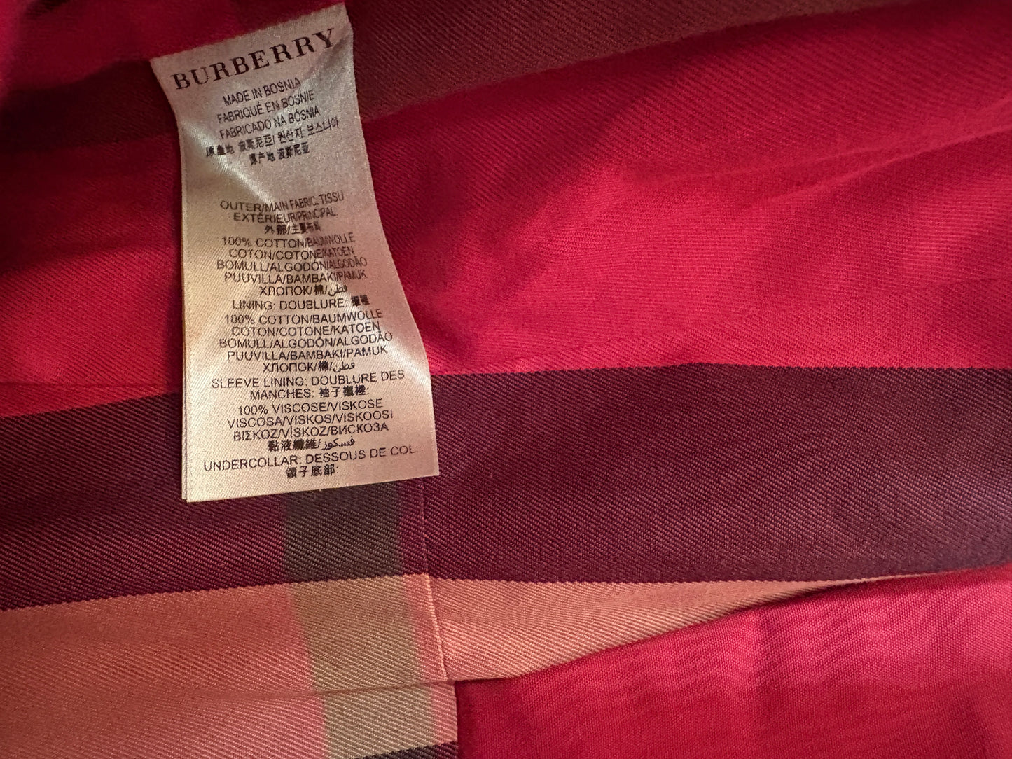 Burberry Brit Pink Cropped Trench Coat UK 4