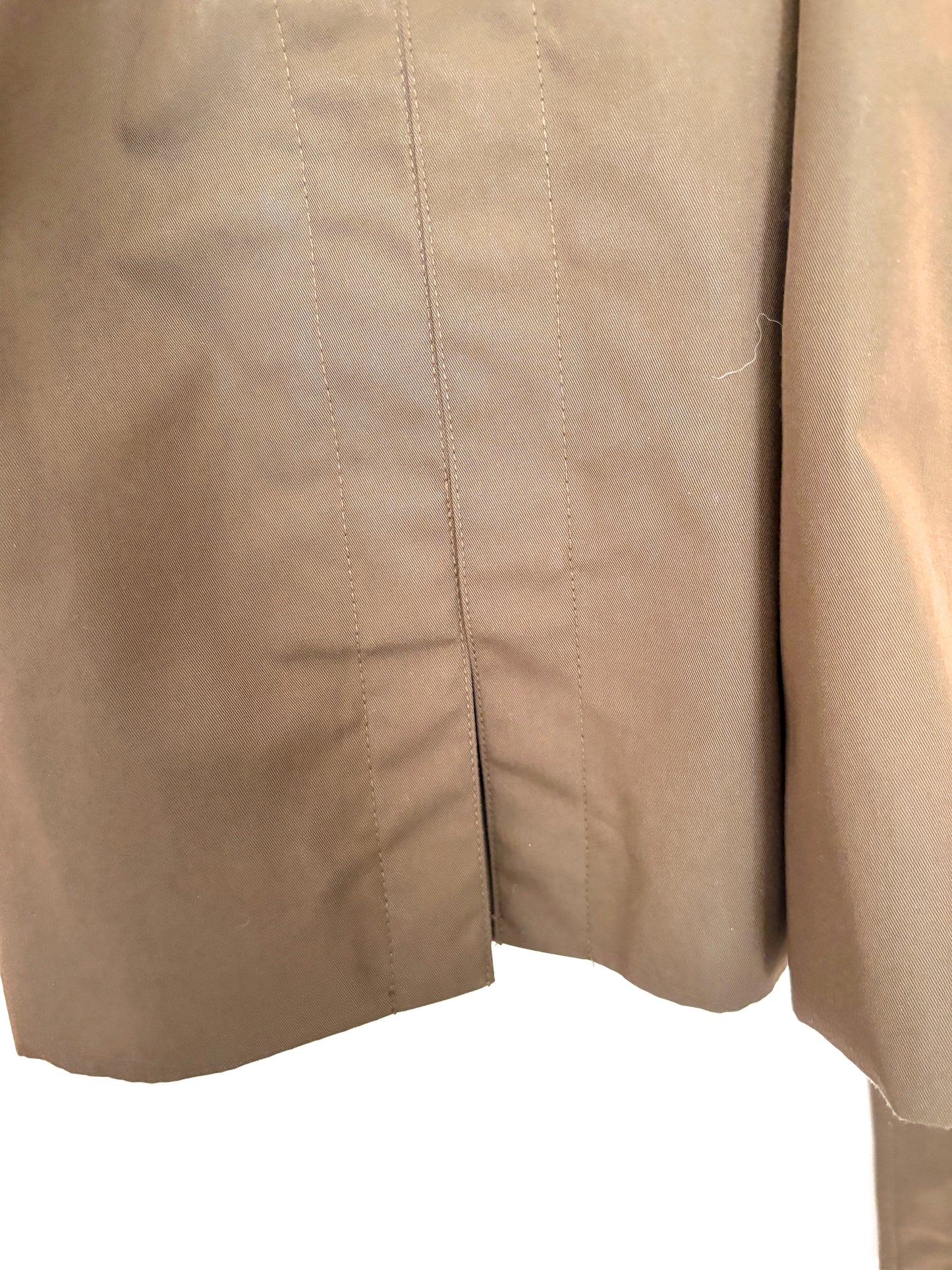 Burberry Brit Khaki and Brown Leather Trench Coat UK 4