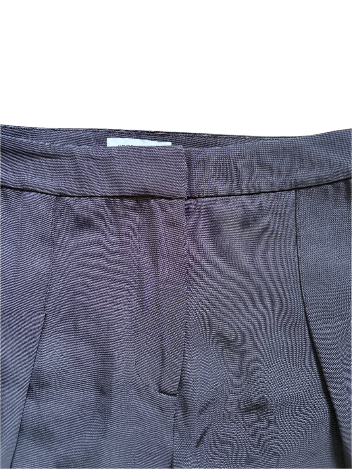 Serena Bute Grey Twill Wide Leg Trousers S